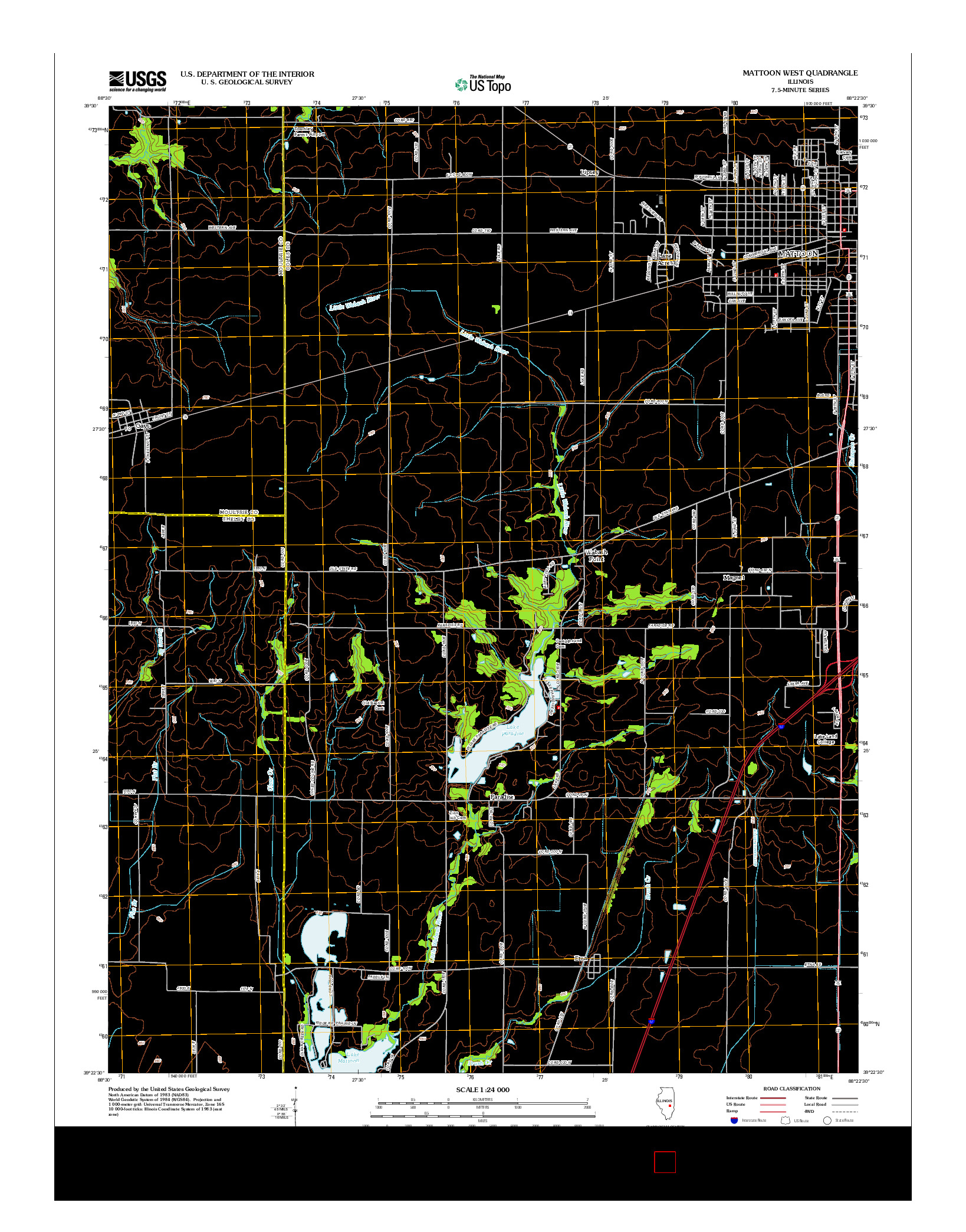 USGS US TOPO 7.5-MINUTE MAP FOR MATTOON WEST, IL 2012