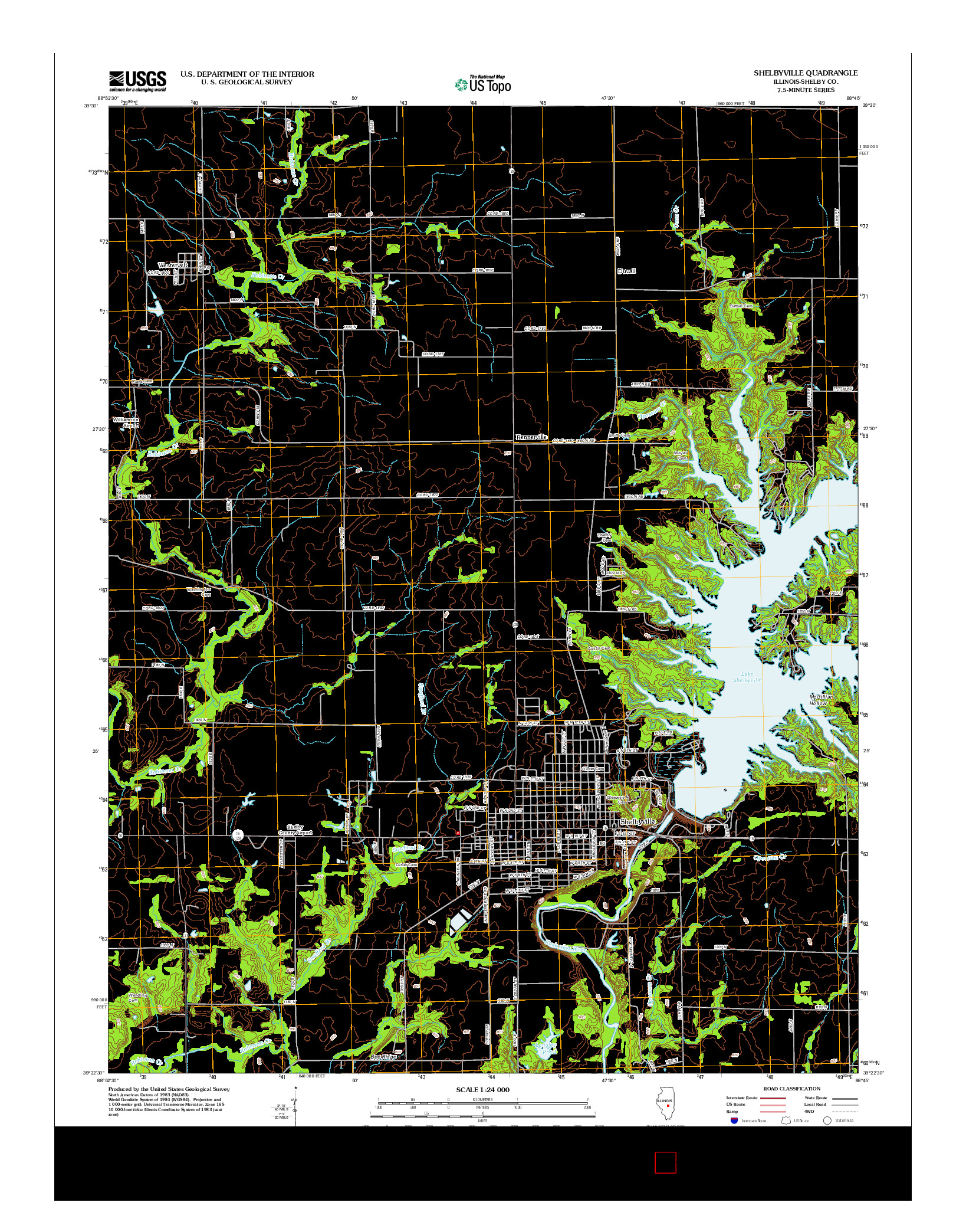 USGS US TOPO 7.5-MINUTE MAP FOR SHELBYVILLE, IL 2012