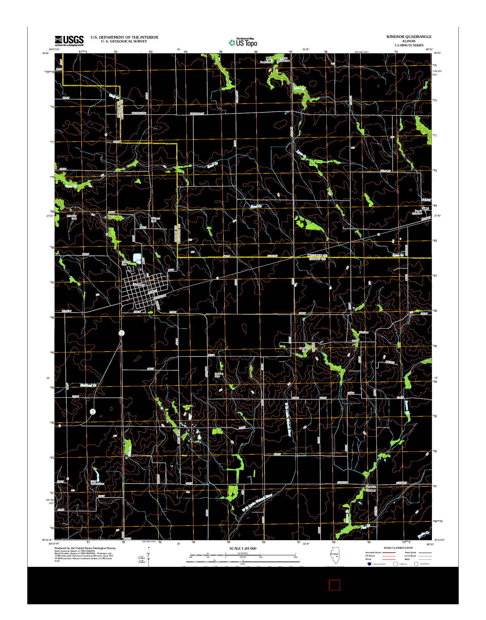 USGS US TOPO 7.5-MINUTE MAP FOR WINDSOR, IL 2012