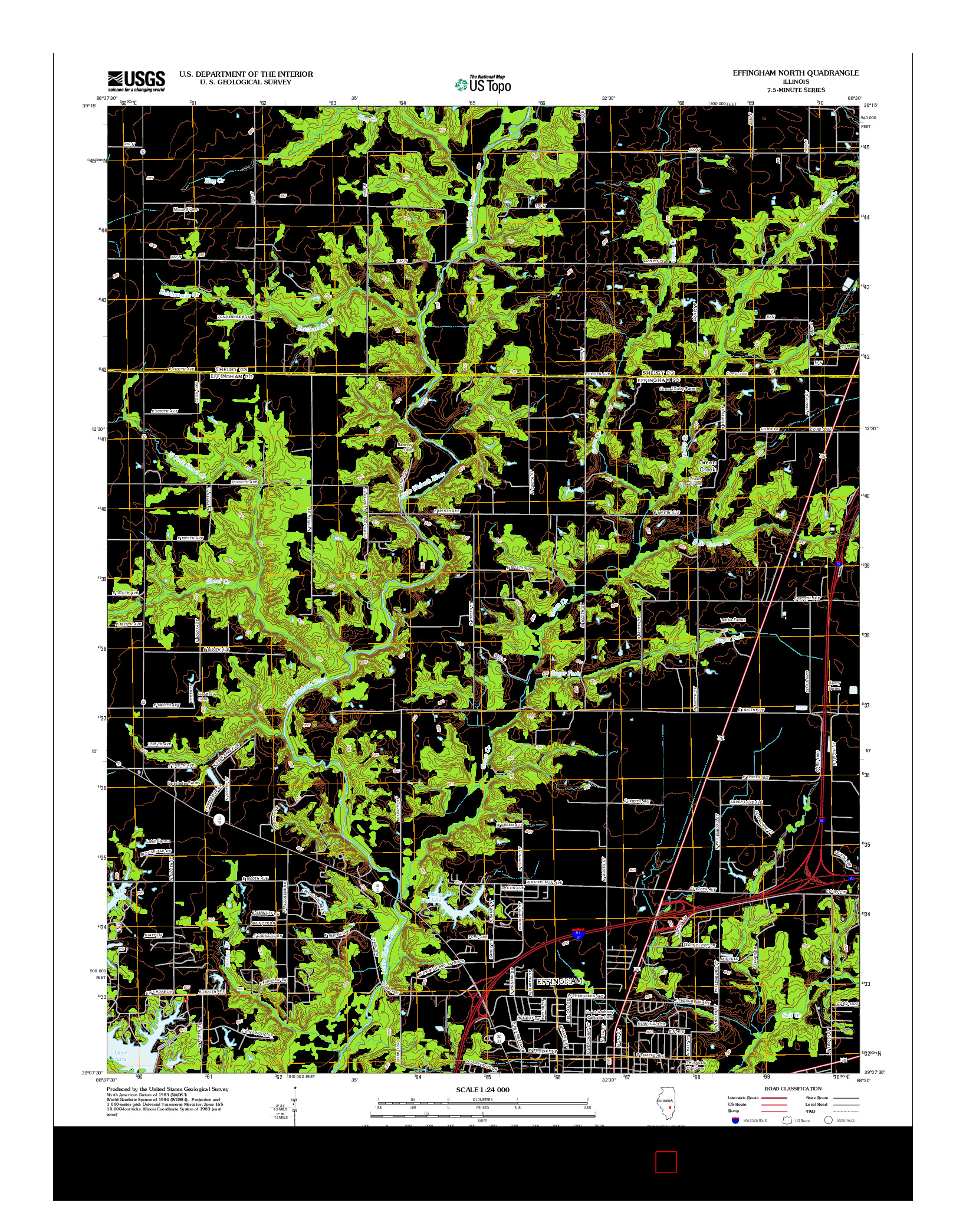 USGS US TOPO 7.5-MINUTE MAP FOR EFFINGHAM NORTH, IL 2012