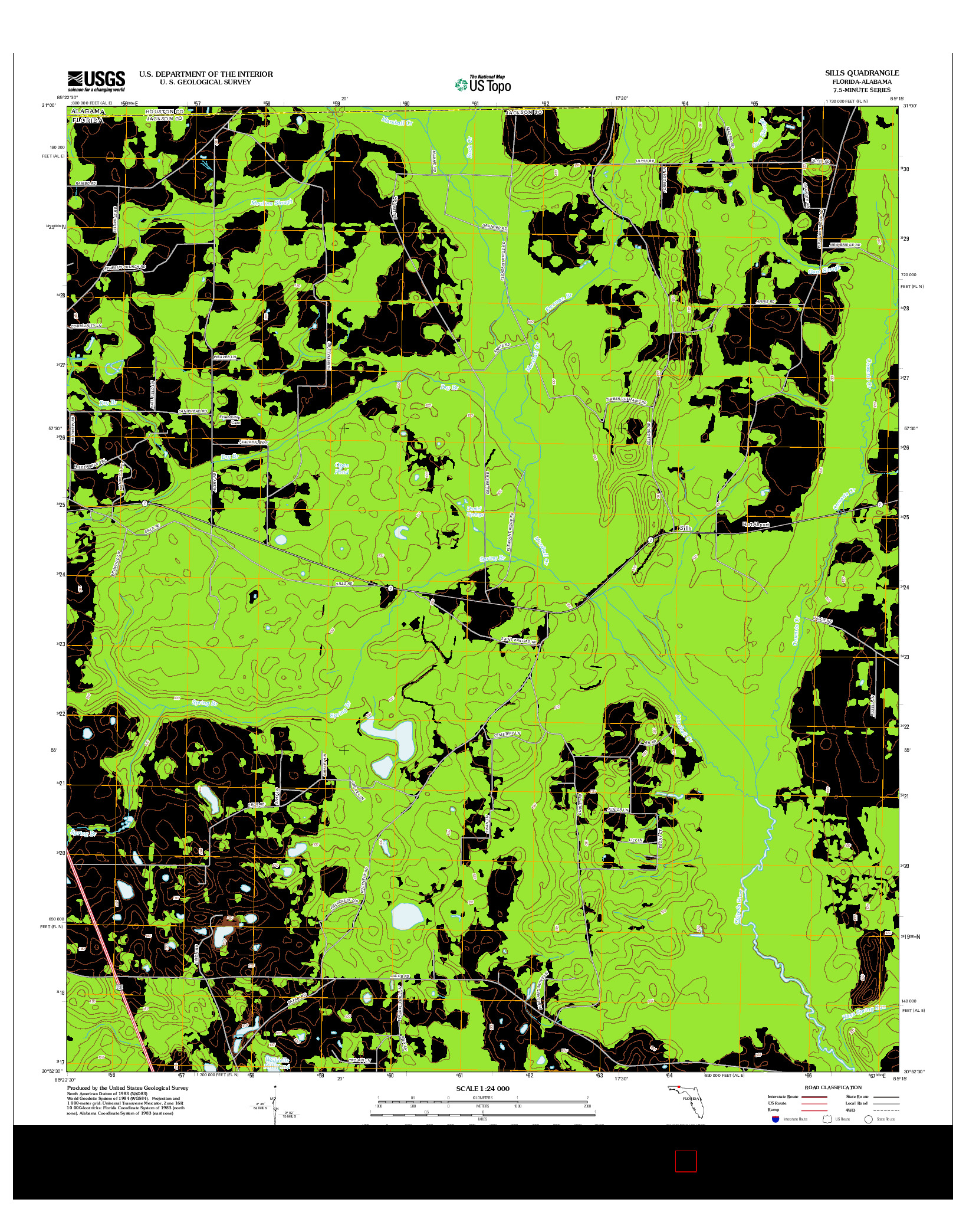 USGS US TOPO 7.5-MINUTE MAP FOR SILLS, FL-AL 2012