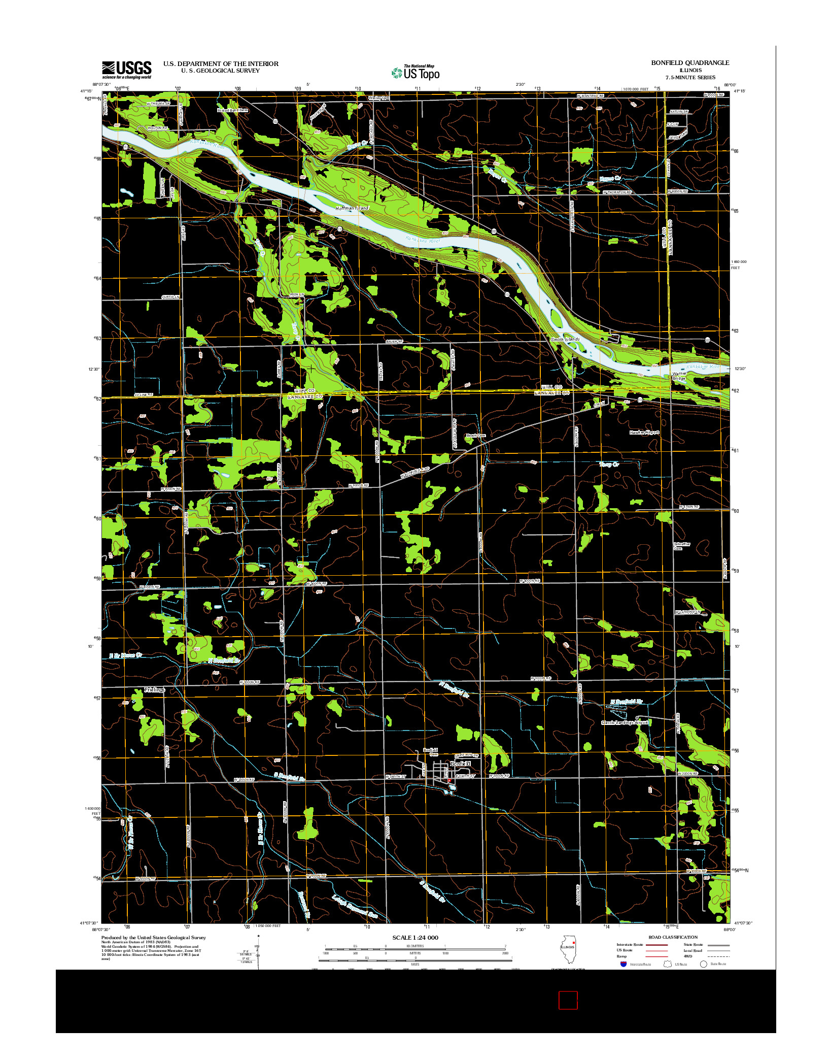 USGS US TOPO 7.5-MINUTE MAP FOR BONFIELD, IL 2012