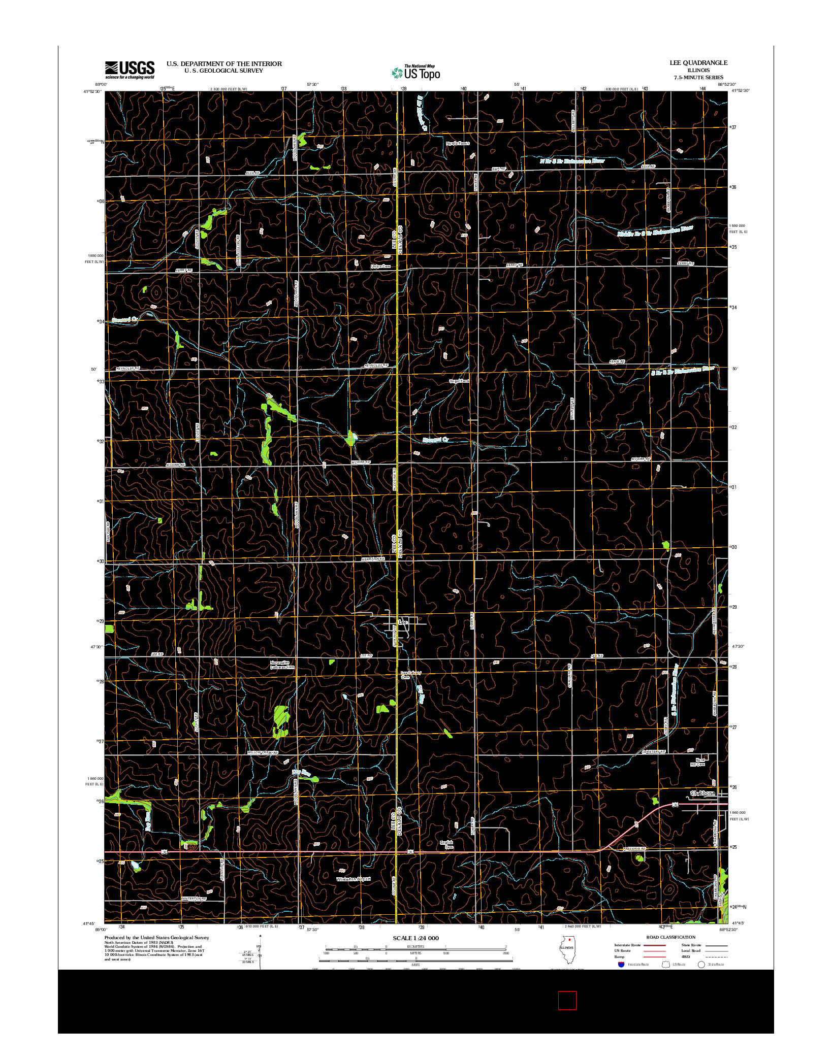 USGS US TOPO 7.5-MINUTE MAP FOR LEE, IL 2012