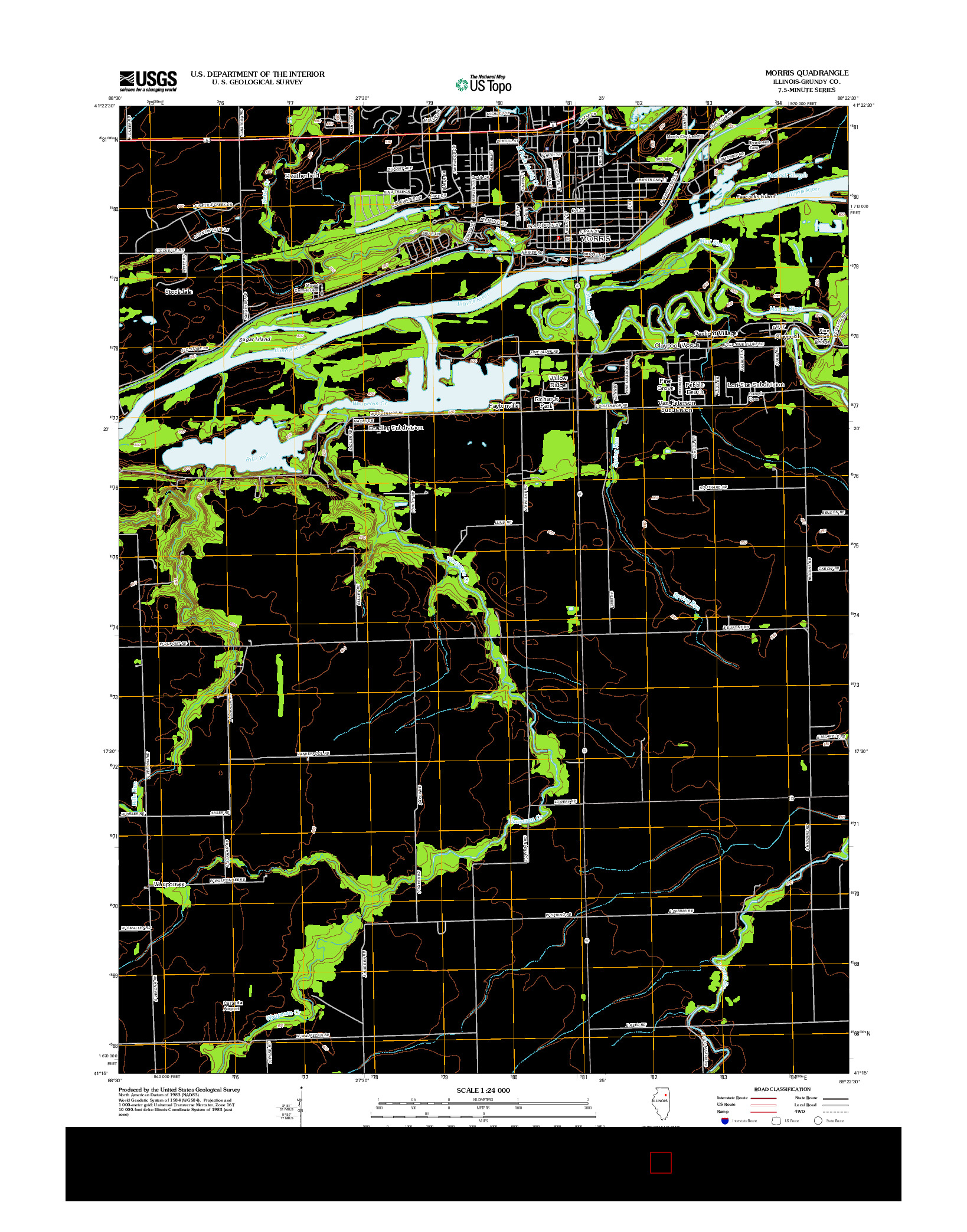 USGS US TOPO 7.5-MINUTE MAP FOR MORRIS, IL 2012
