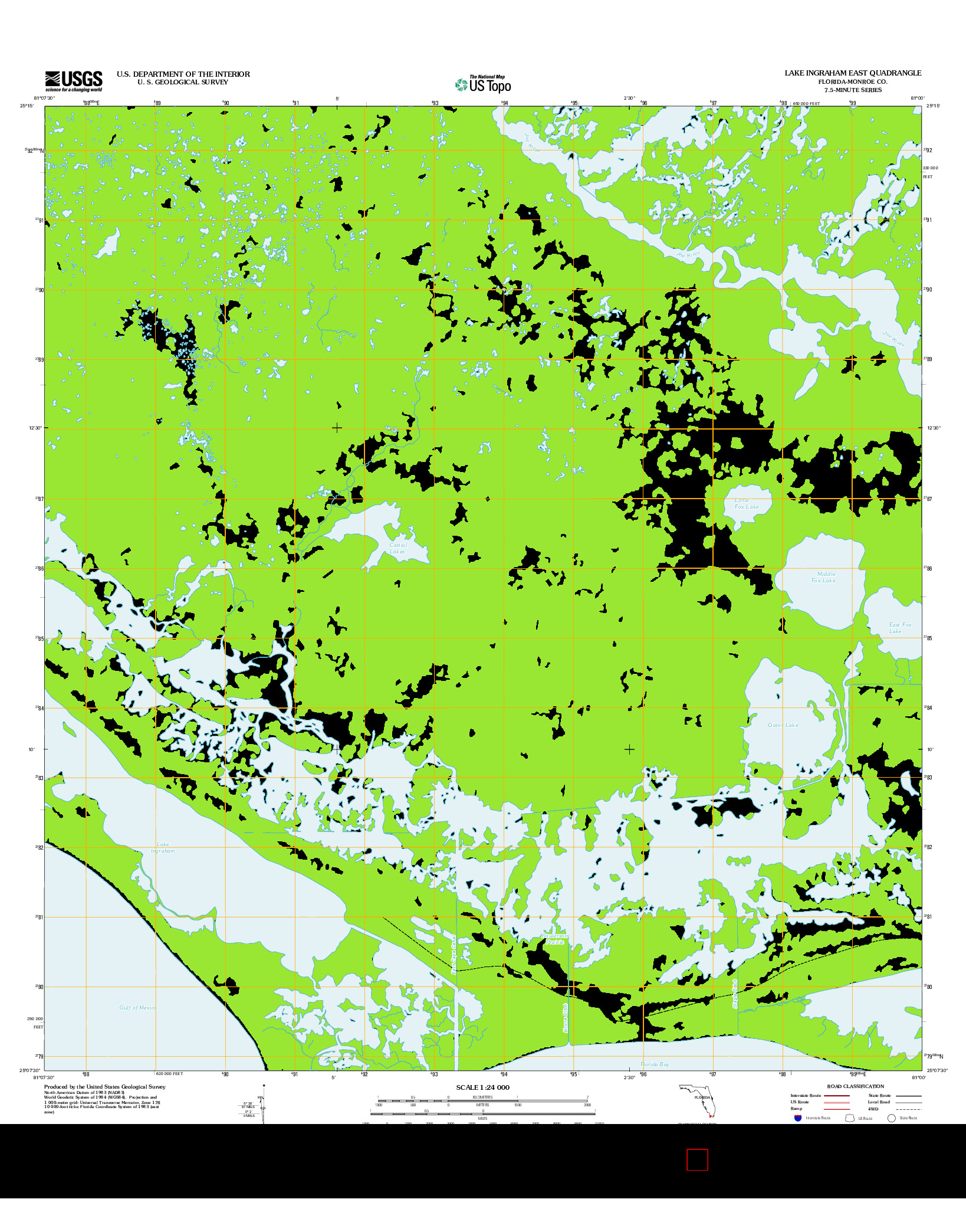 USGS US TOPO 7.5-MINUTE MAP FOR LAKE INGRAHAM EAST, FL 2012
