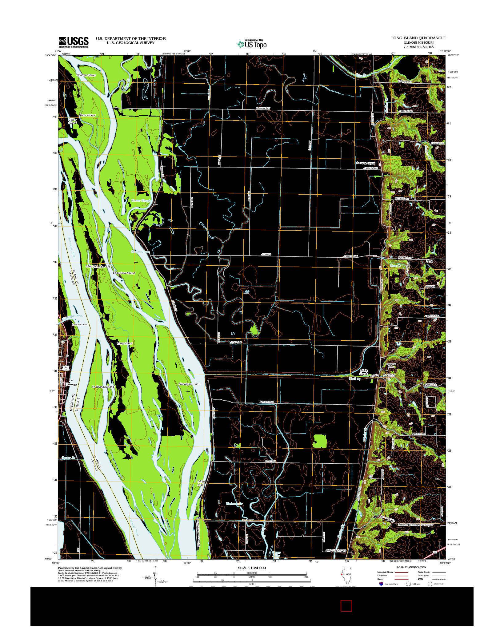 USGS US TOPO 7.5-MINUTE MAP FOR LONG ISLAND, IL-MO 2012