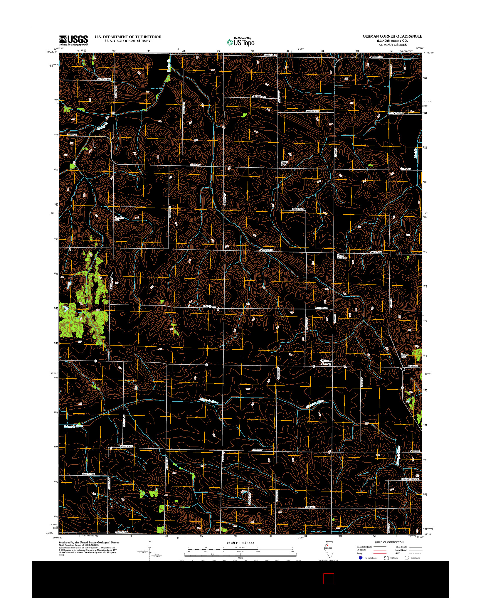 USGS US TOPO 7.5-MINUTE MAP FOR GERMAN CORNER, IL 2012