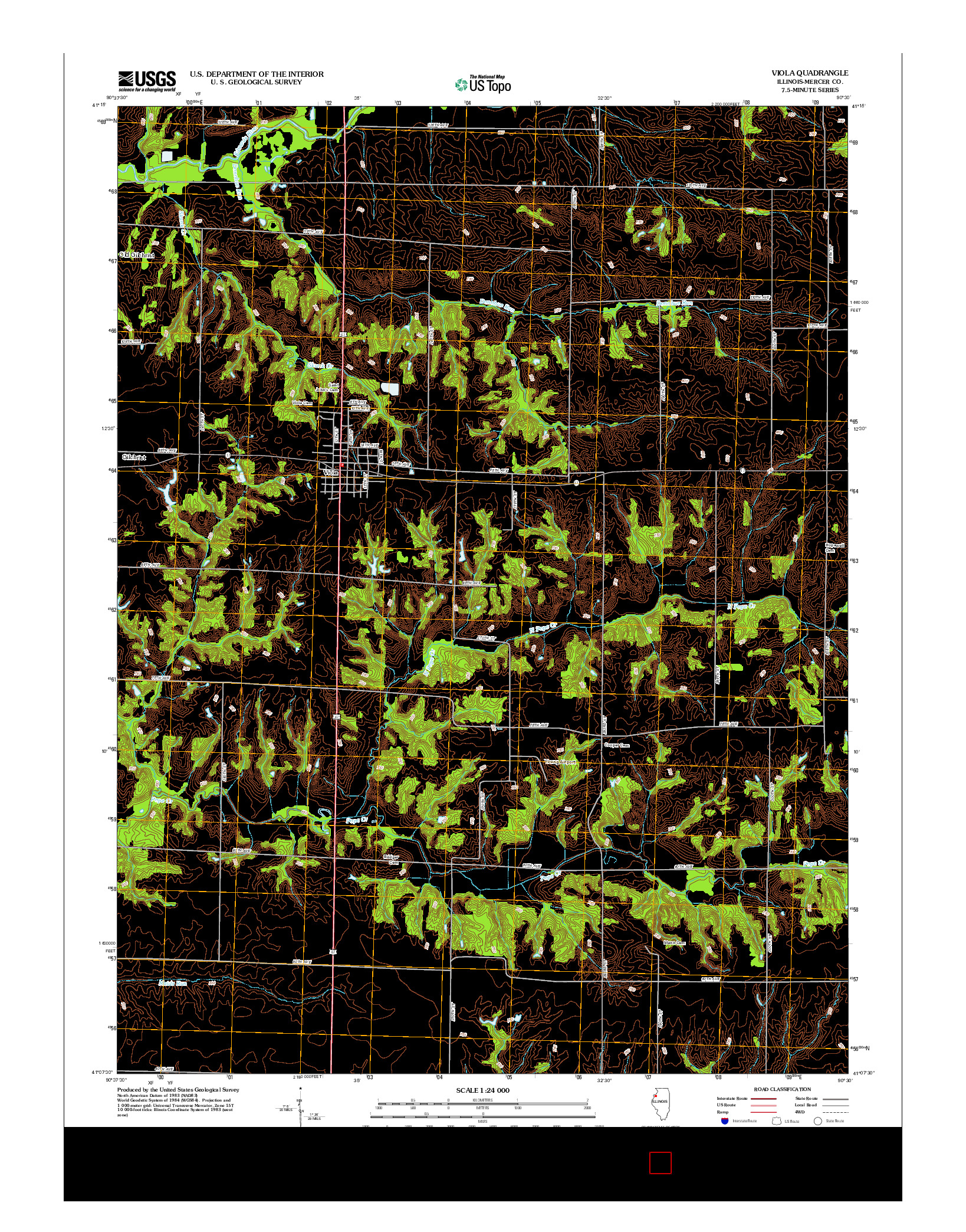 USGS US TOPO 7.5-MINUTE MAP FOR VIOLA, IL 2012