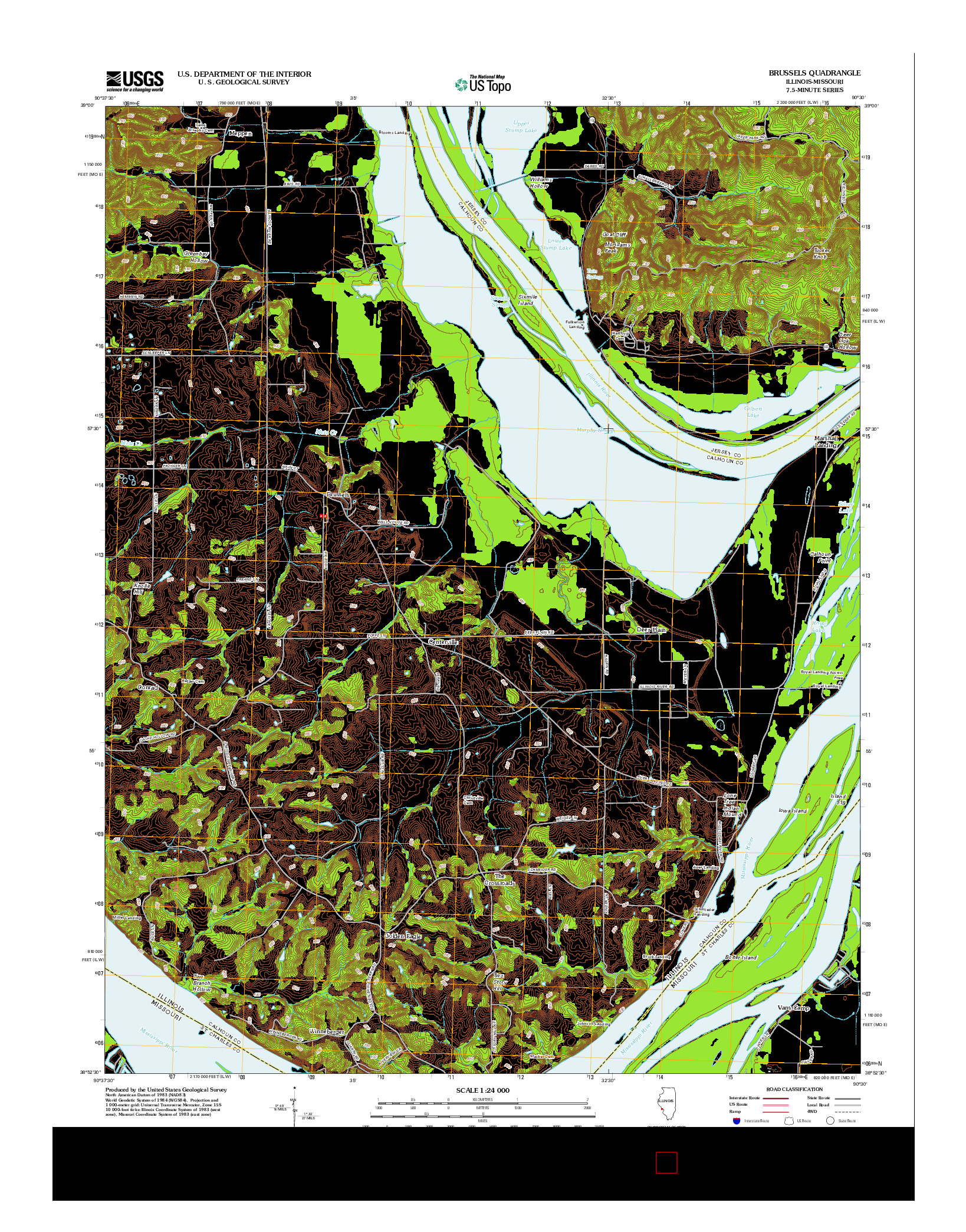 USGS US TOPO 7.5-MINUTE MAP FOR BRUSSELS, IL-MO 2012