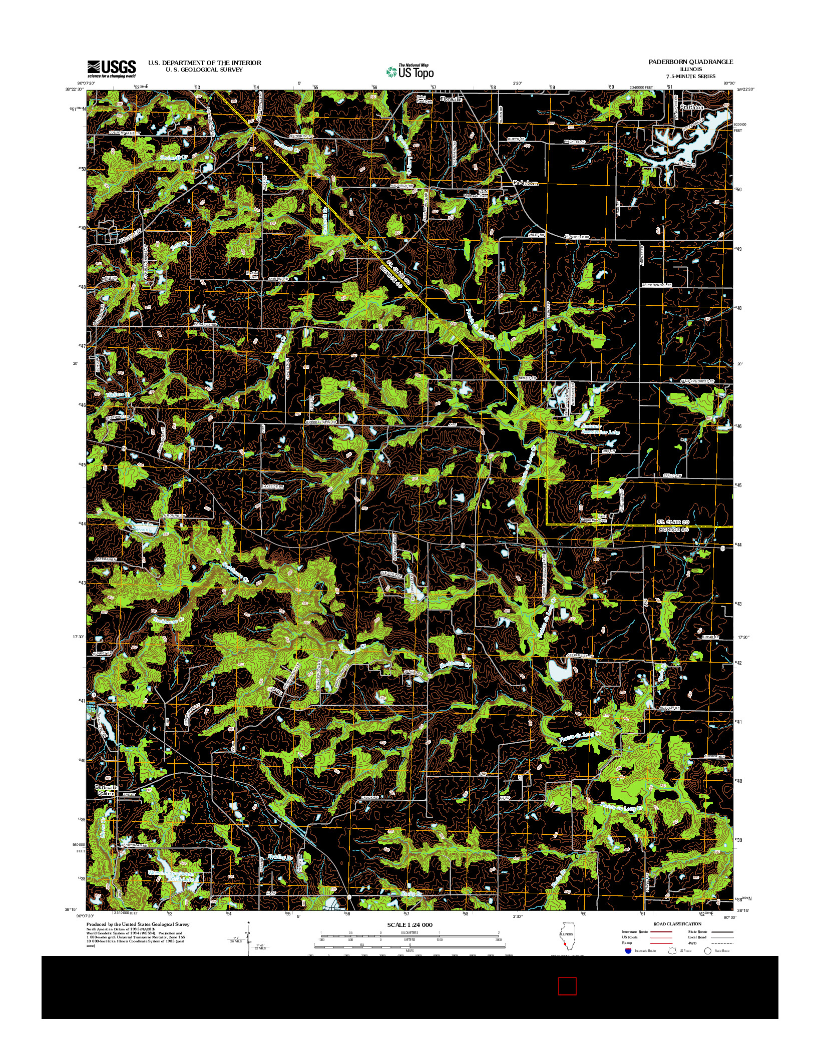 USGS US TOPO 7.5-MINUTE MAP FOR PADERBORN, IL 2012