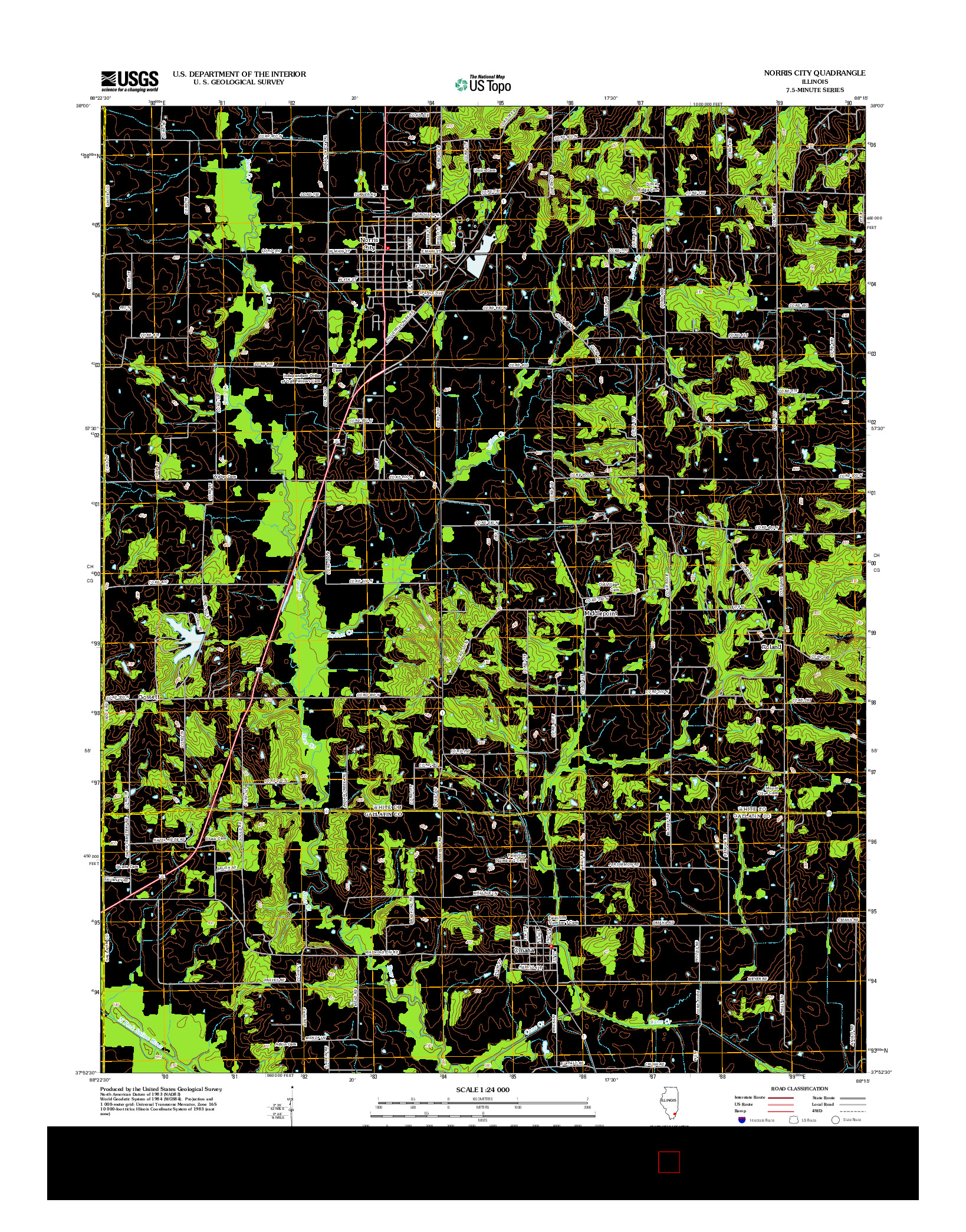 USGS US TOPO 7.5-MINUTE MAP FOR NORRIS CITY, IL 2012