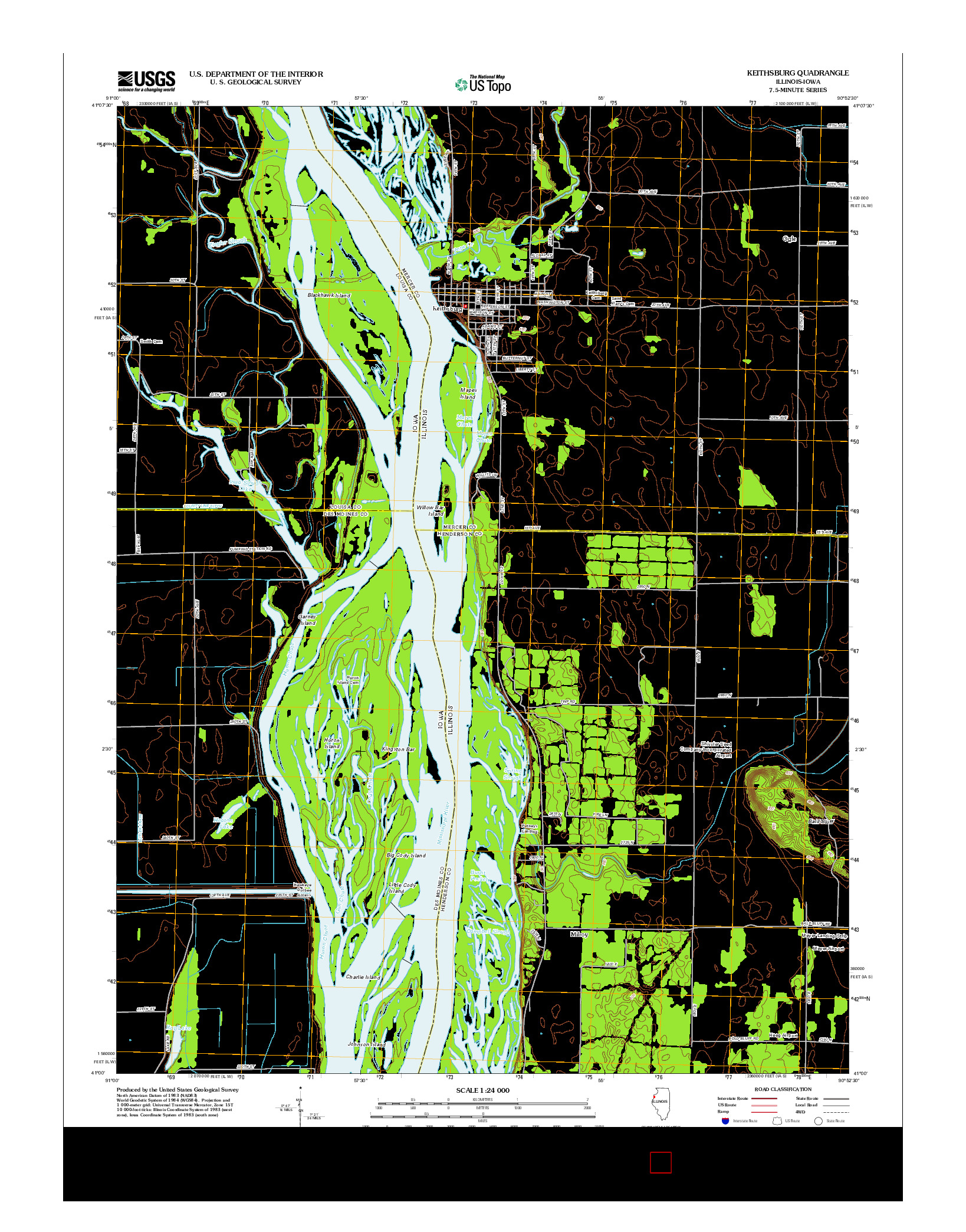 USGS US TOPO 7.5-MINUTE MAP FOR KEITHSBURG, IL-IA 2012