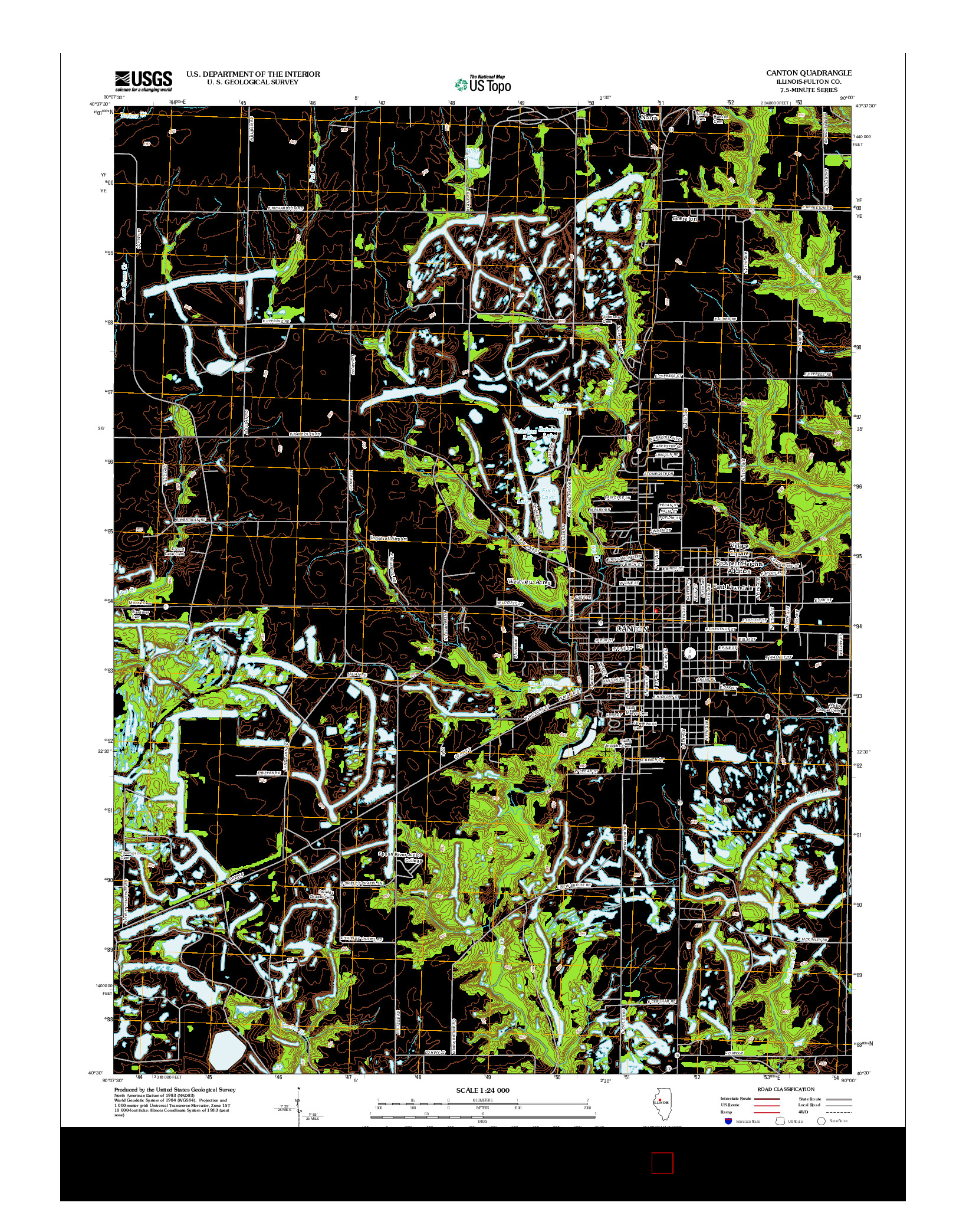 USGS US TOPO 7.5-MINUTE MAP FOR CANTON, IL 2012