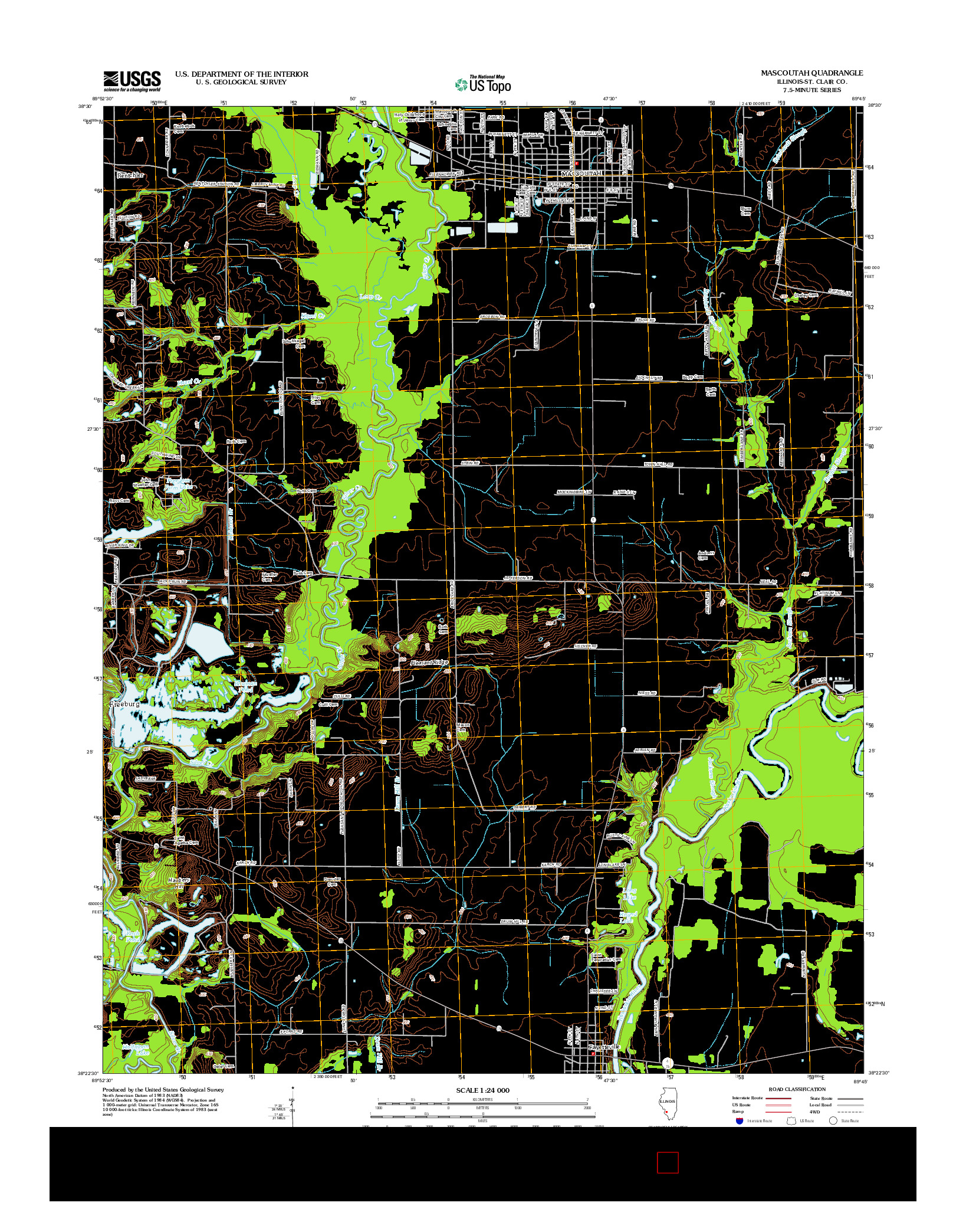 USGS US TOPO 7.5-MINUTE MAP FOR MASCOUTAH, IL 2012