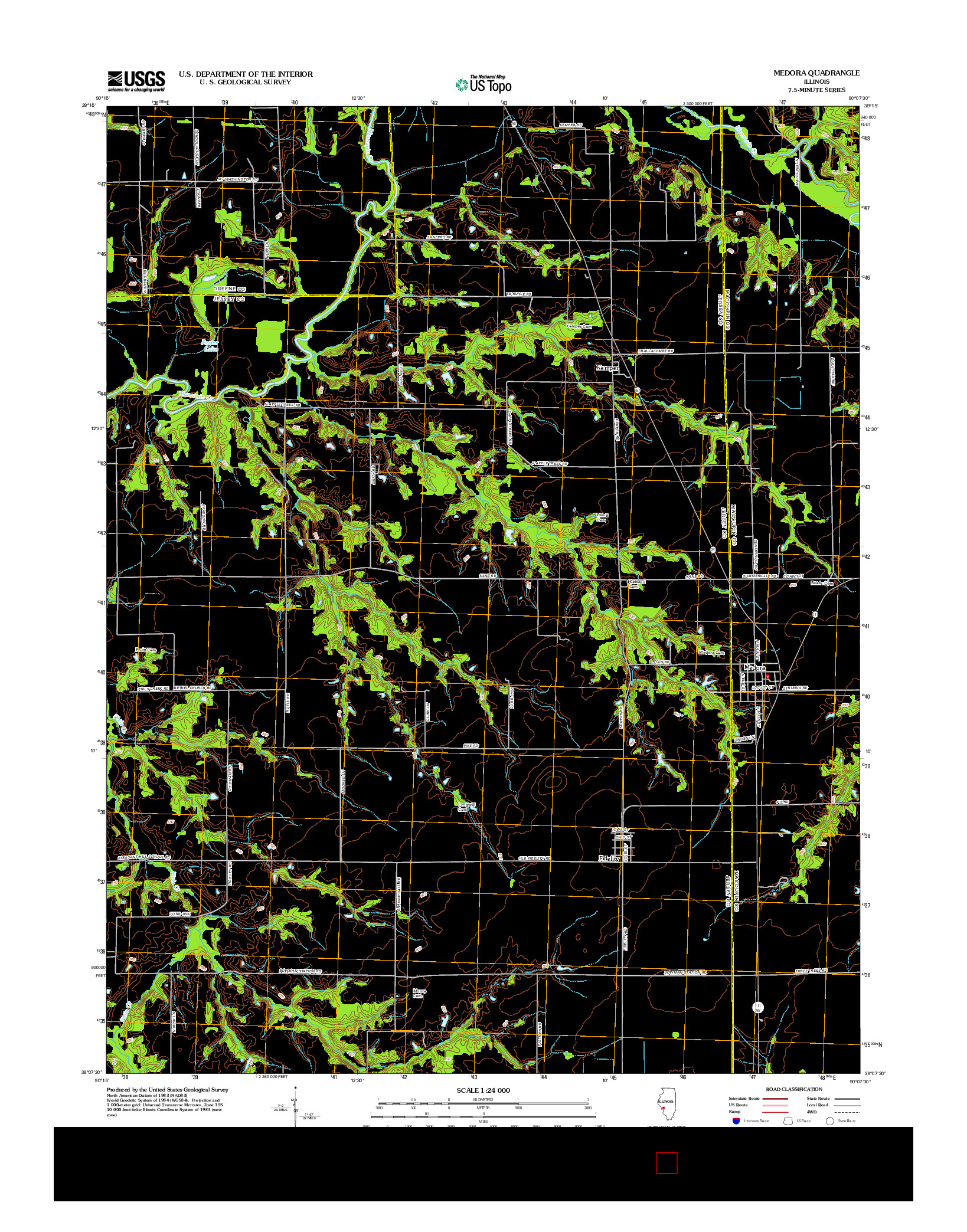 USGS US TOPO 7.5-MINUTE MAP FOR MEDORA, IL 2012
