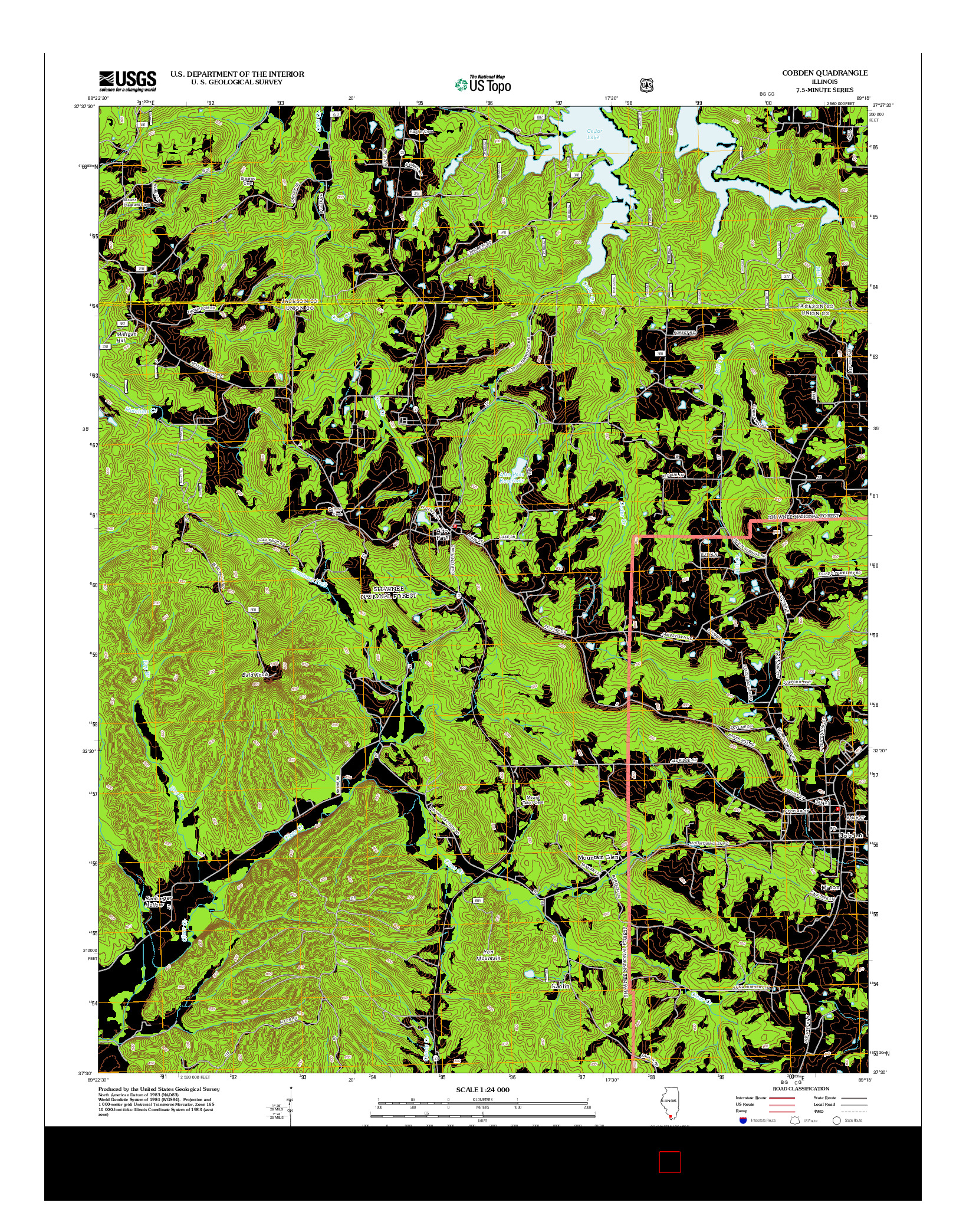 USGS US TOPO 7.5-MINUTE MAP FOR COBDEN, IL 2012