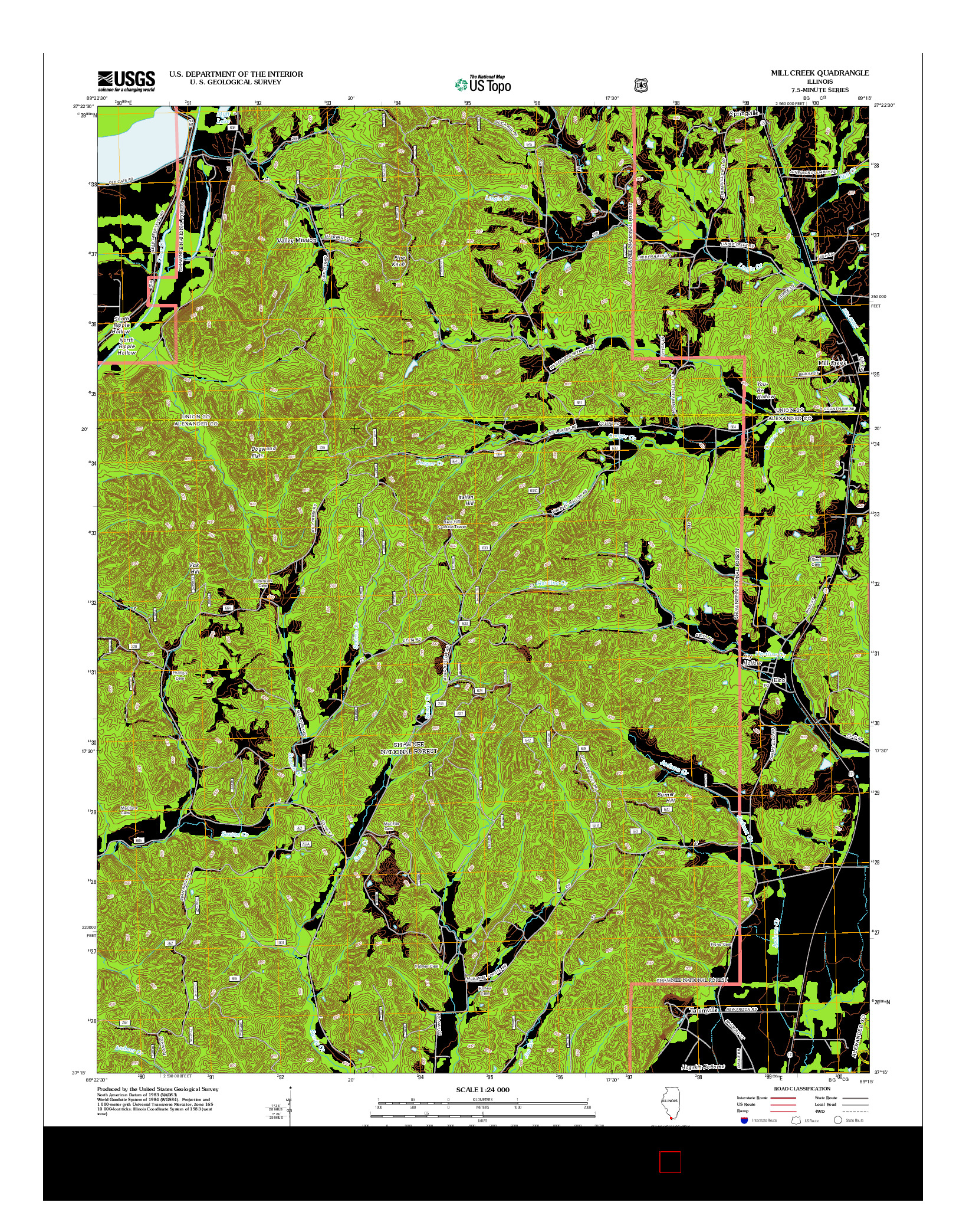 USGS US TOPO 7.5-MINUTE MAP FOR MILL CREEK, IL 2012