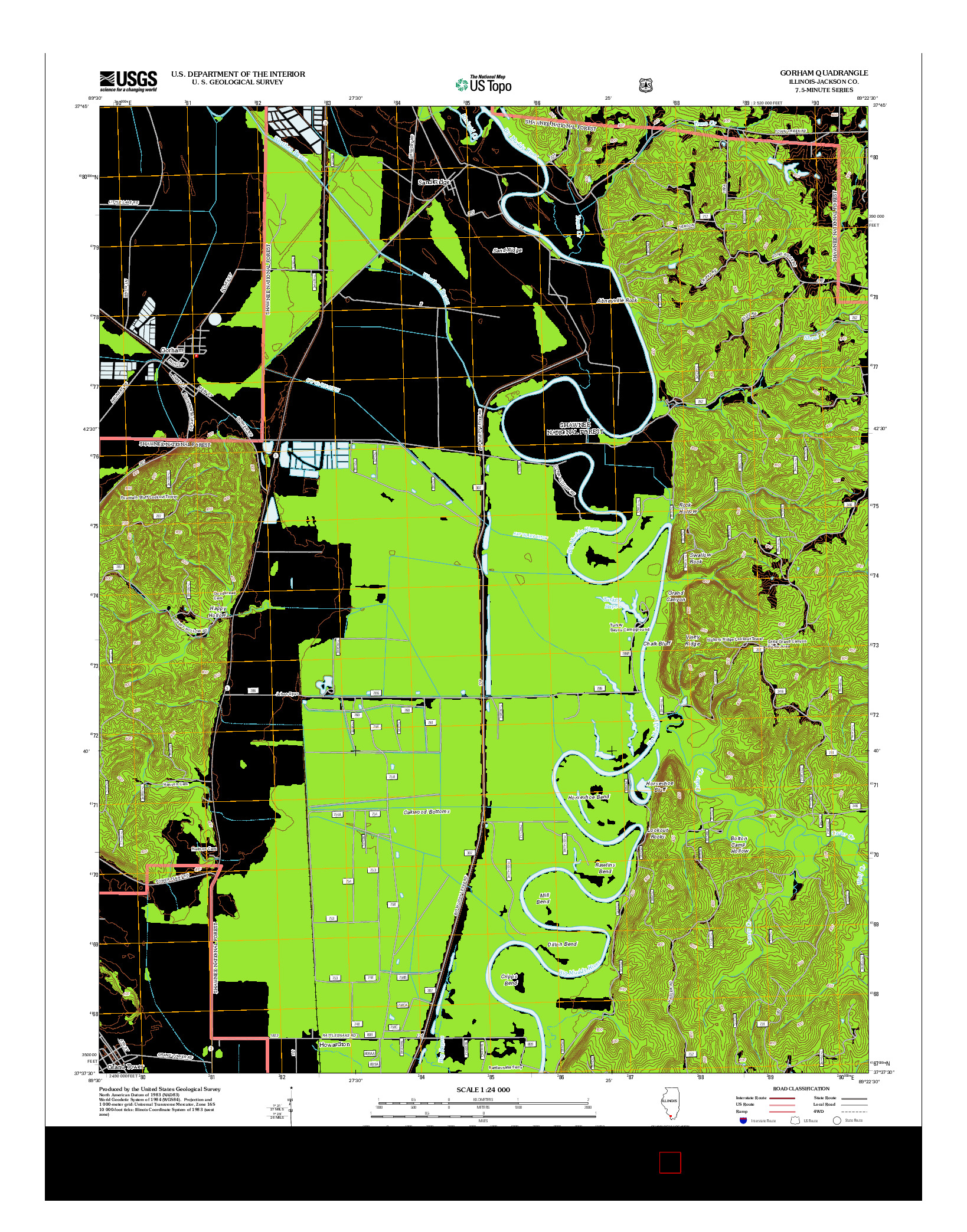 USGS US TOPO 7.5-MINUTE MAP FOR GORHAM, IL 2012