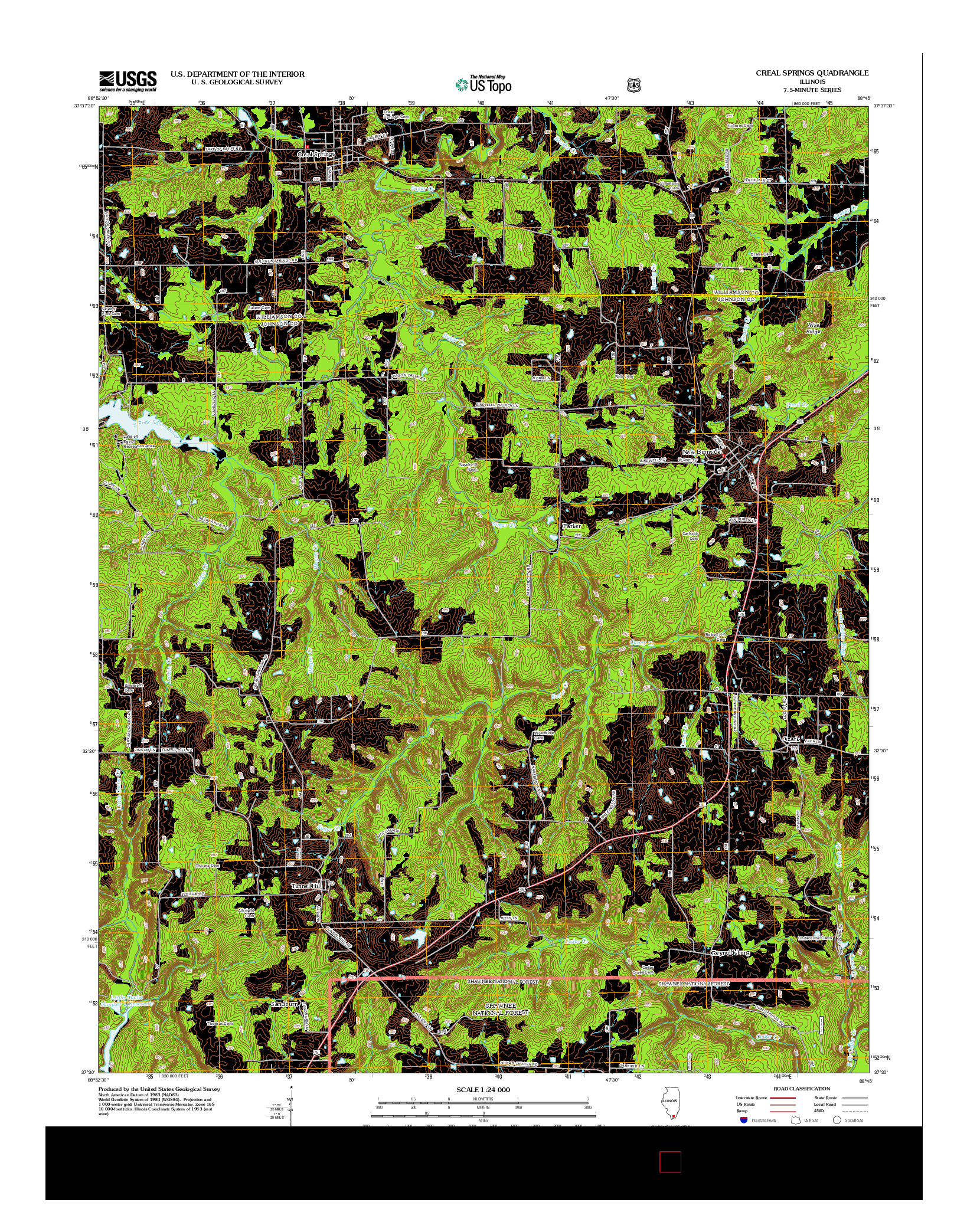 USGS US TOPO 7.5-MINUTE MAP FOR CREAL SPRINGS, IL 2012