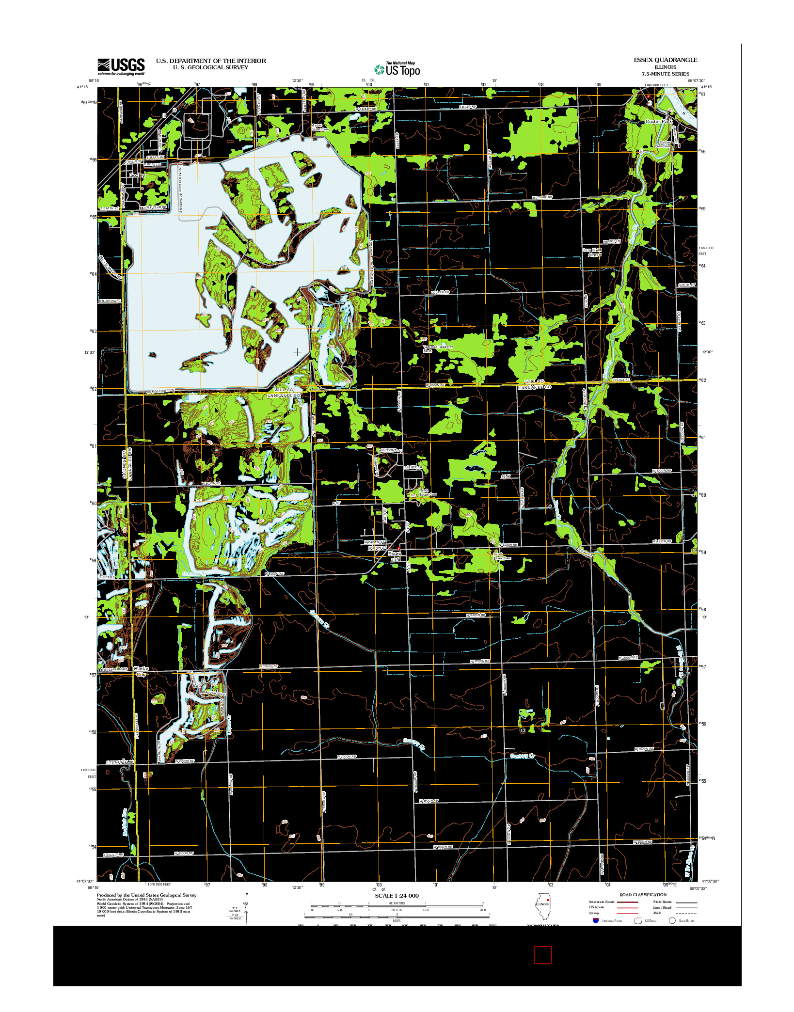 USGS US TOPO 7.5-MINUTE MAP FOR ESSEX, IL 2012