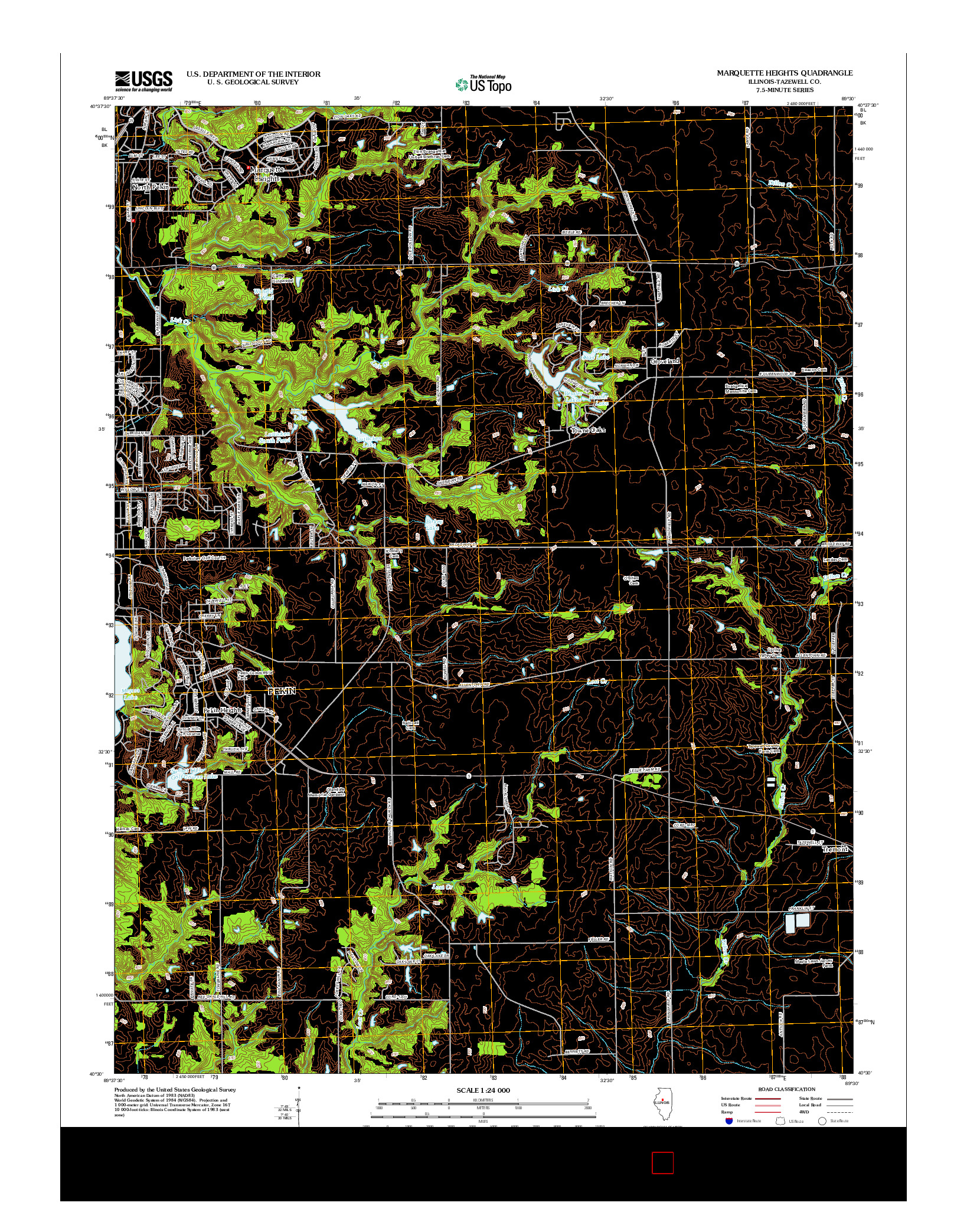 USGS US TOPO 7.5-MINUTE MAP FOR MARQUETTE HEIGHTS, IL 2012