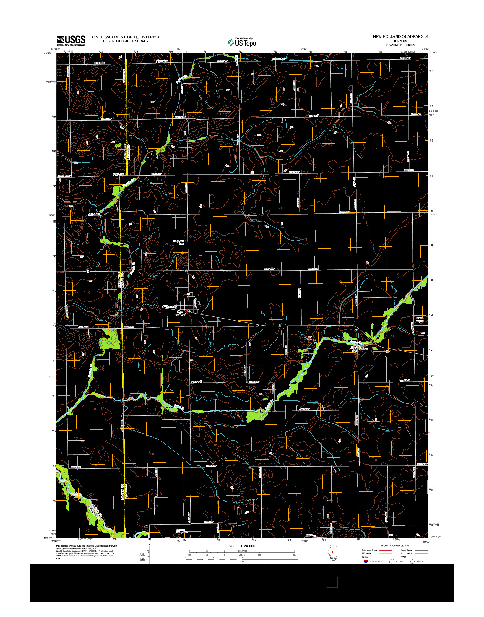 USGS US TOPO 7.5-MINUTE MAP FOR NEW HOLLAND, IL 2012