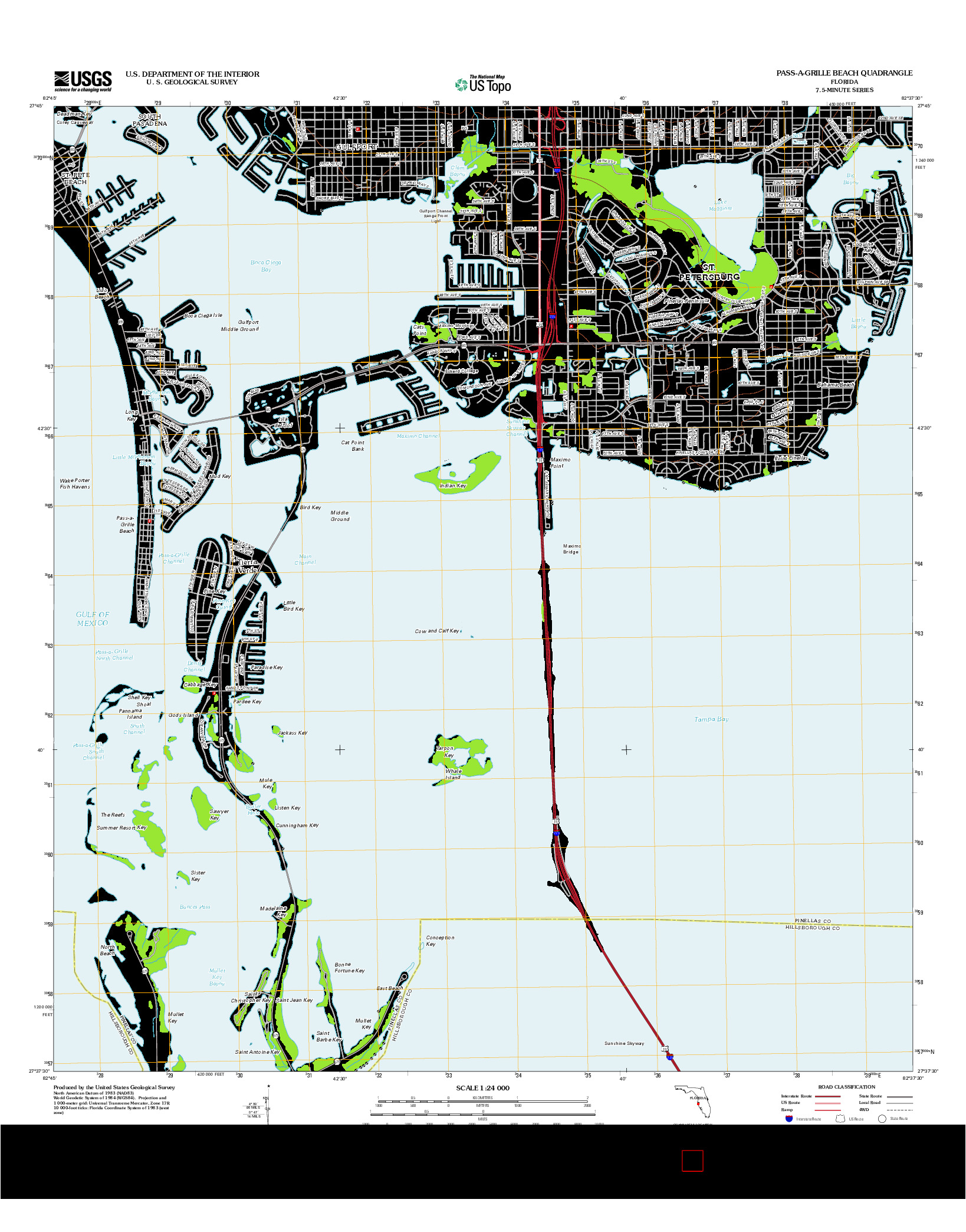 USGS US TOPO 7.5-MINUTE MAP FOR PASS-A-GRILLE BEACH, FL 2012