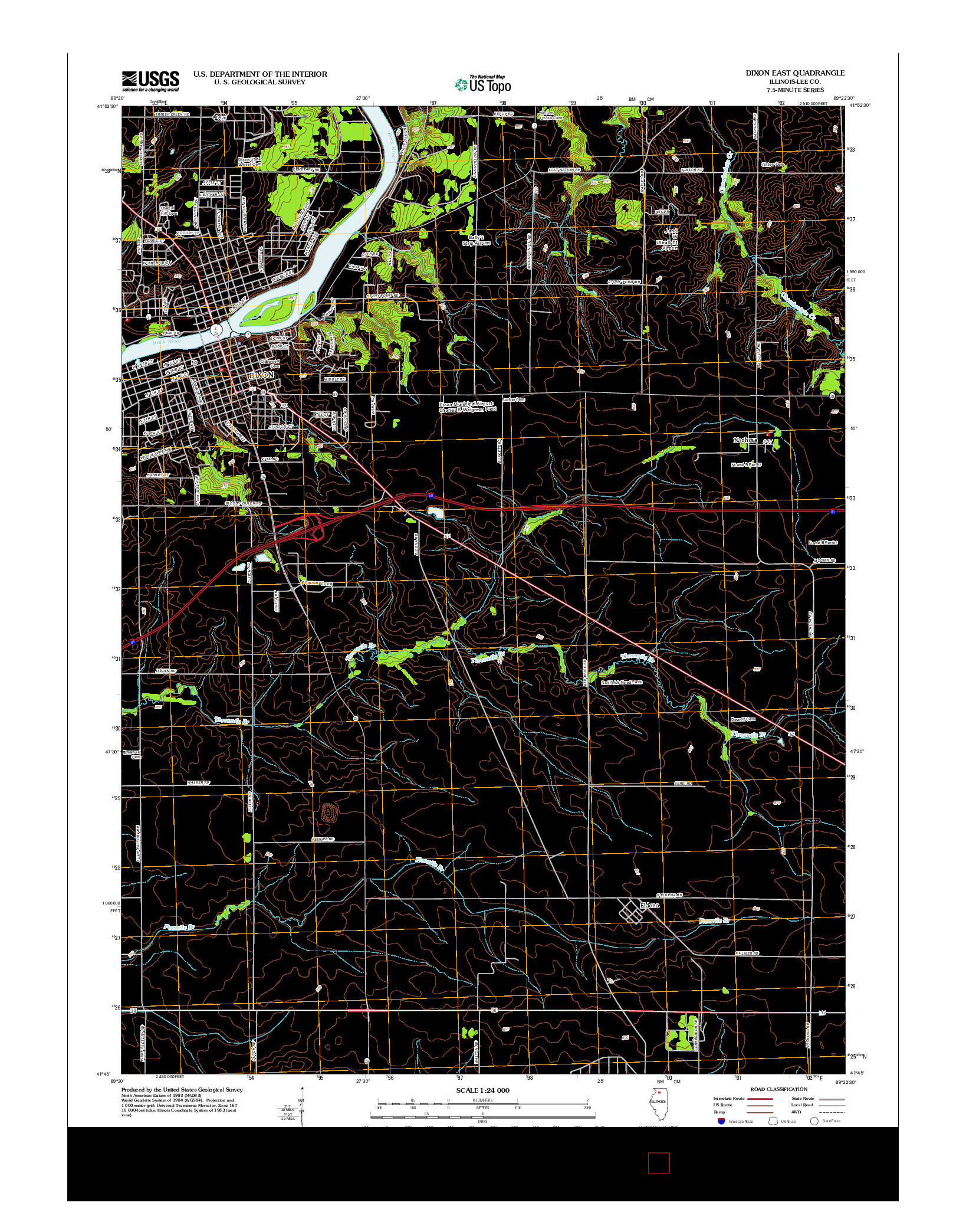 USGS US TOPO 7.5-MINUTE MAP FOR DIXON EAST, IL 2012