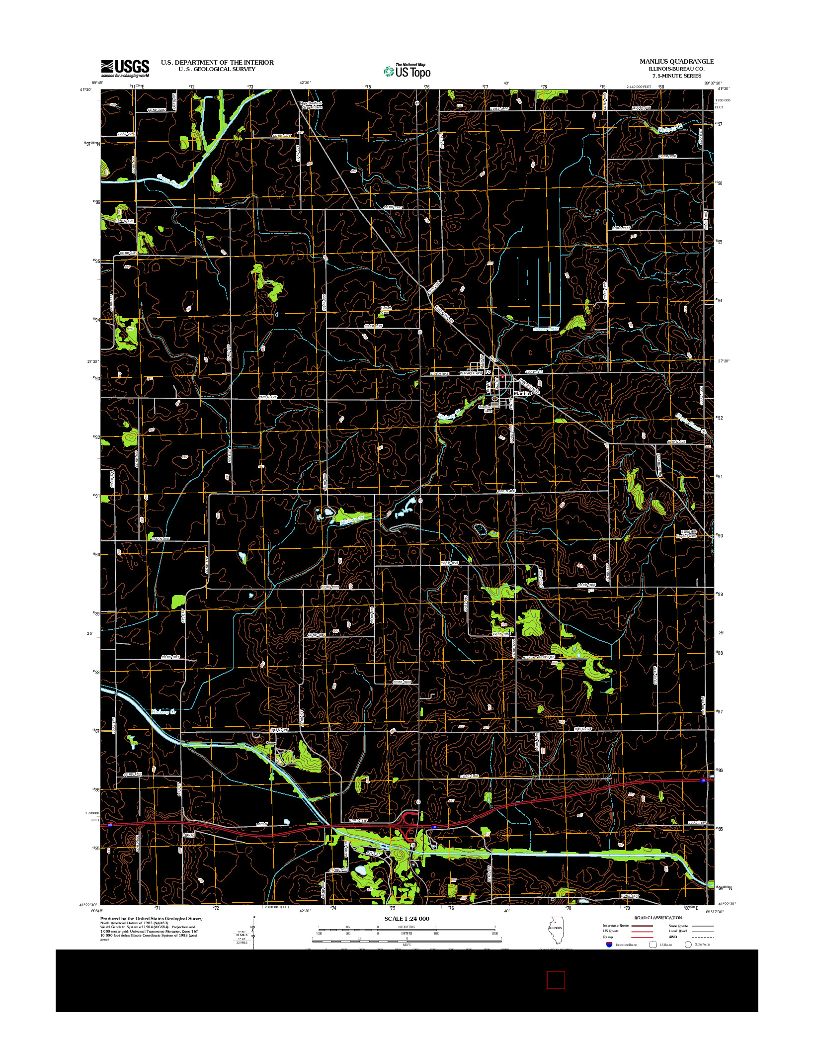 USGS US TOPO 7.5-MINUTE MAP FOR MANLIUS, IL 2012
