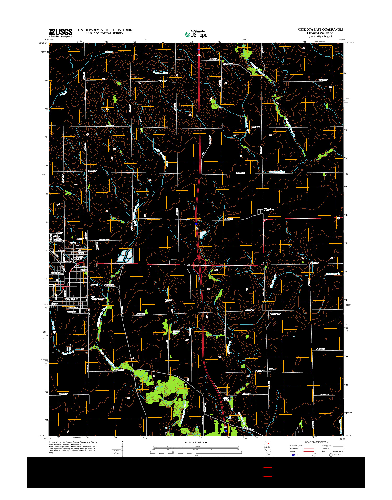 USGS US TOPO 7.5-MINUTE MAP FOR MENDOTA EAST, IL 2012