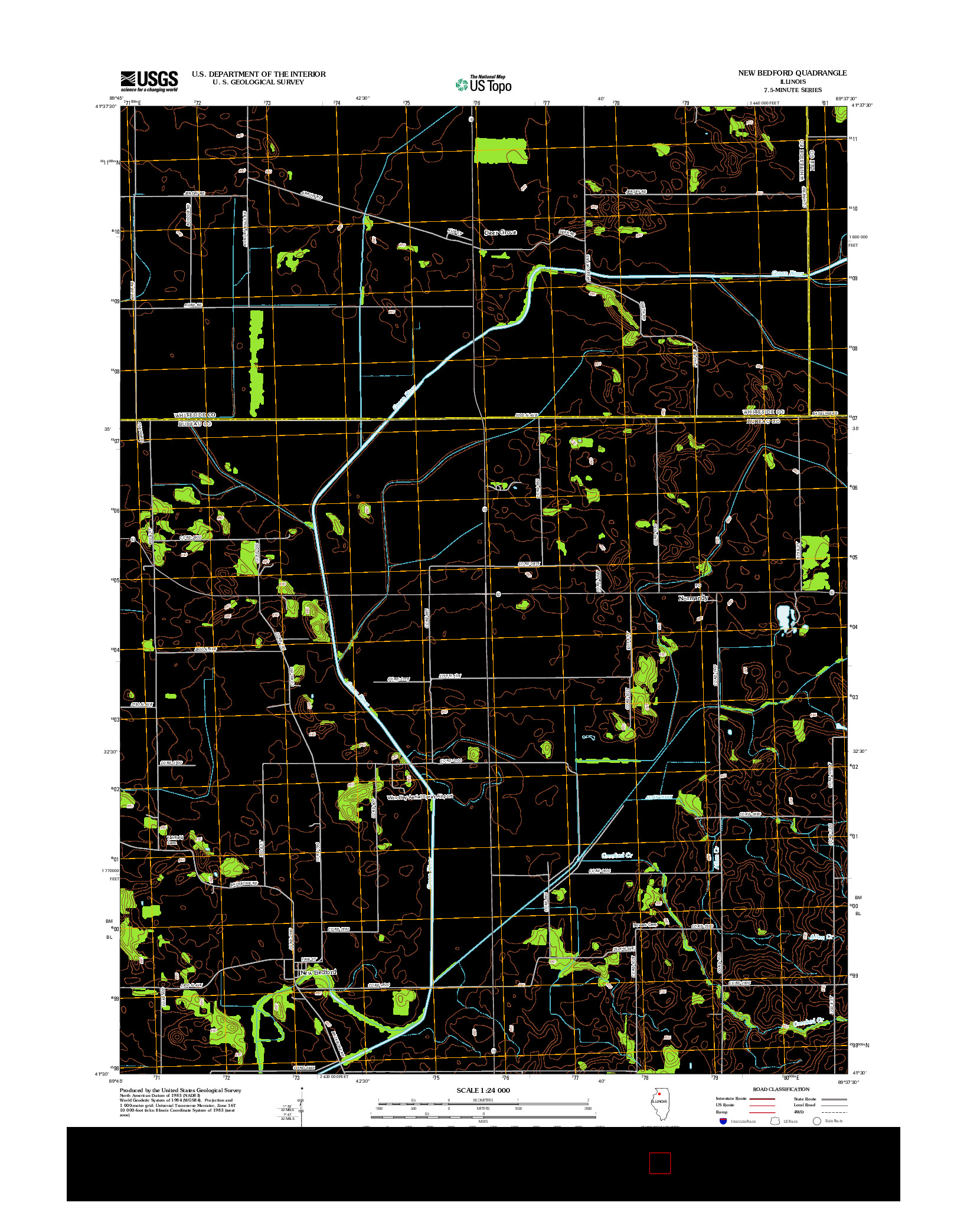 USGS US TOPO 7.5-MINUTE MAP FOR NEW BEDFORD, IL 2012