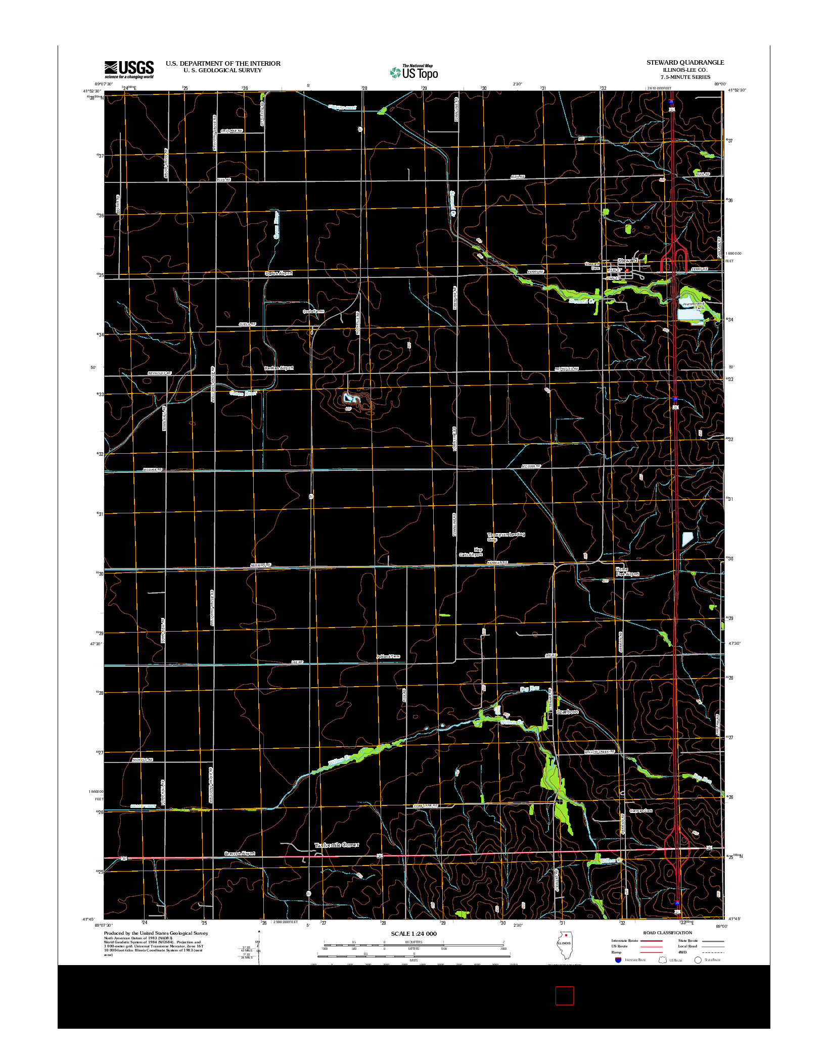 USGS US TOPO 7.5-MINUTE MAP FOR STEWARD, IL 2012