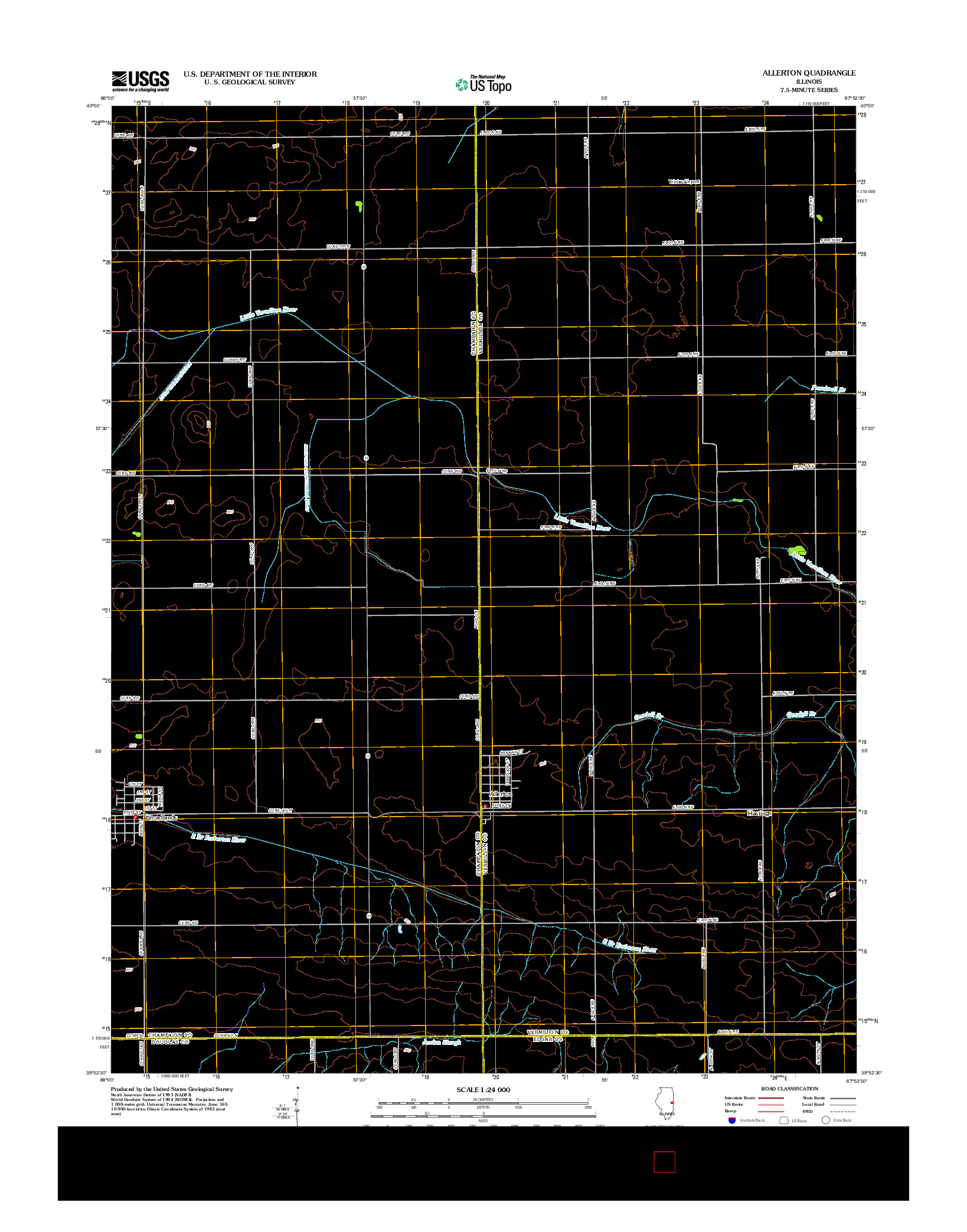 USGS US TOPO 7.5-MINUTE MAP FOR ALLERTON, IL 2012