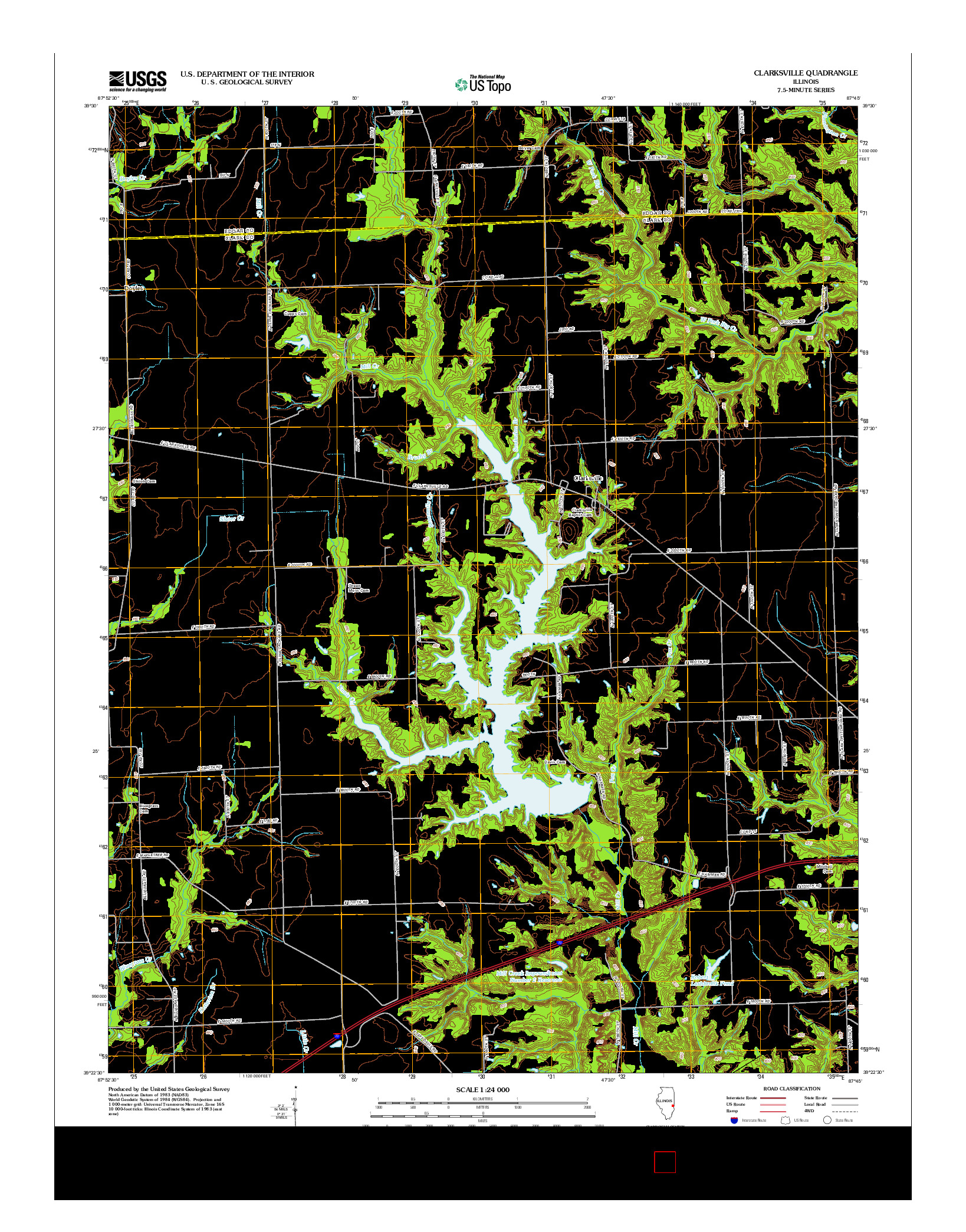 USGS US TOPO 7.5-MINUTE MAP FOR CLARKSVILLE, IL 2012