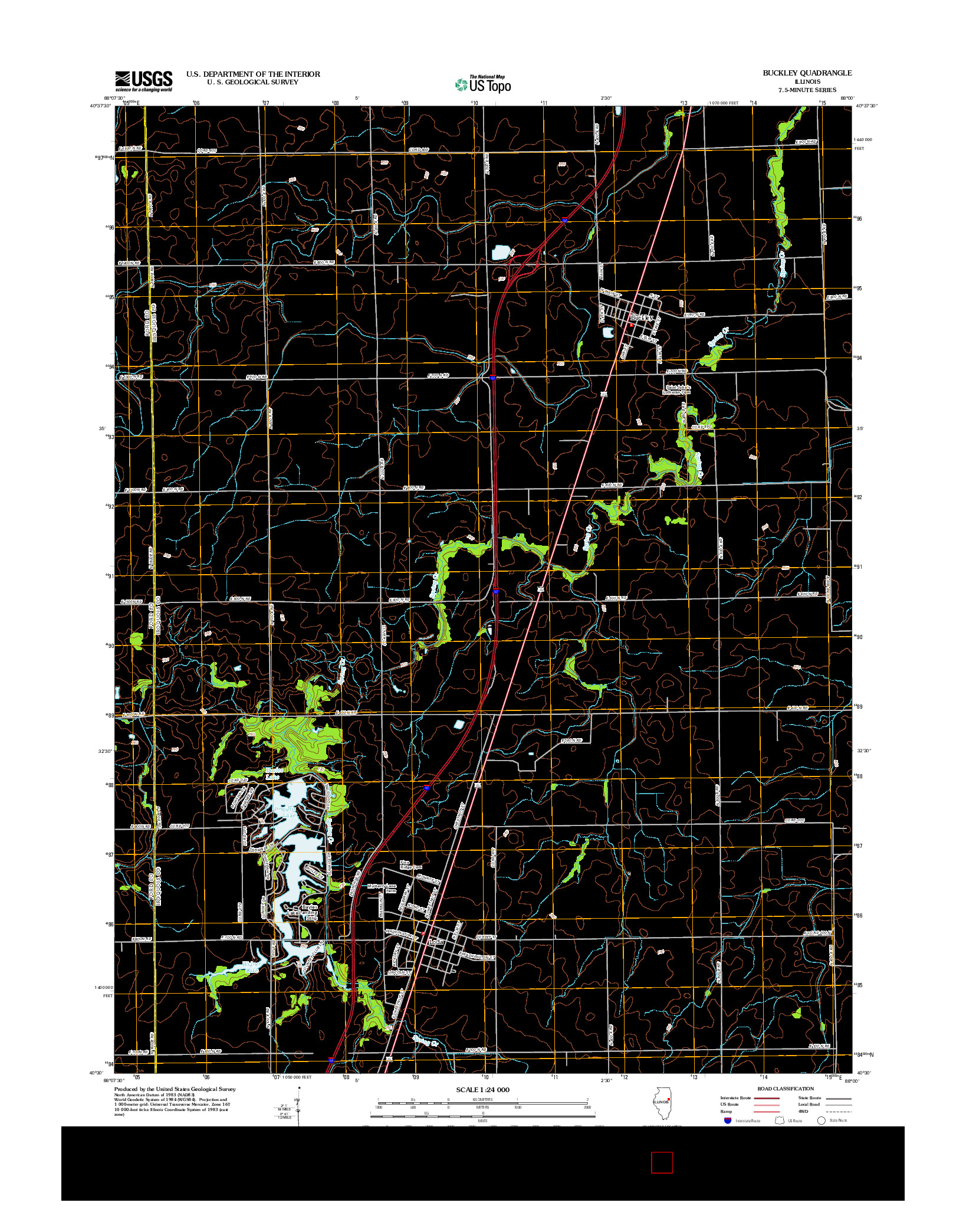 USGS US TOPO 7.5-MINUTE MAP FOR BUCKLEY, IL 2012