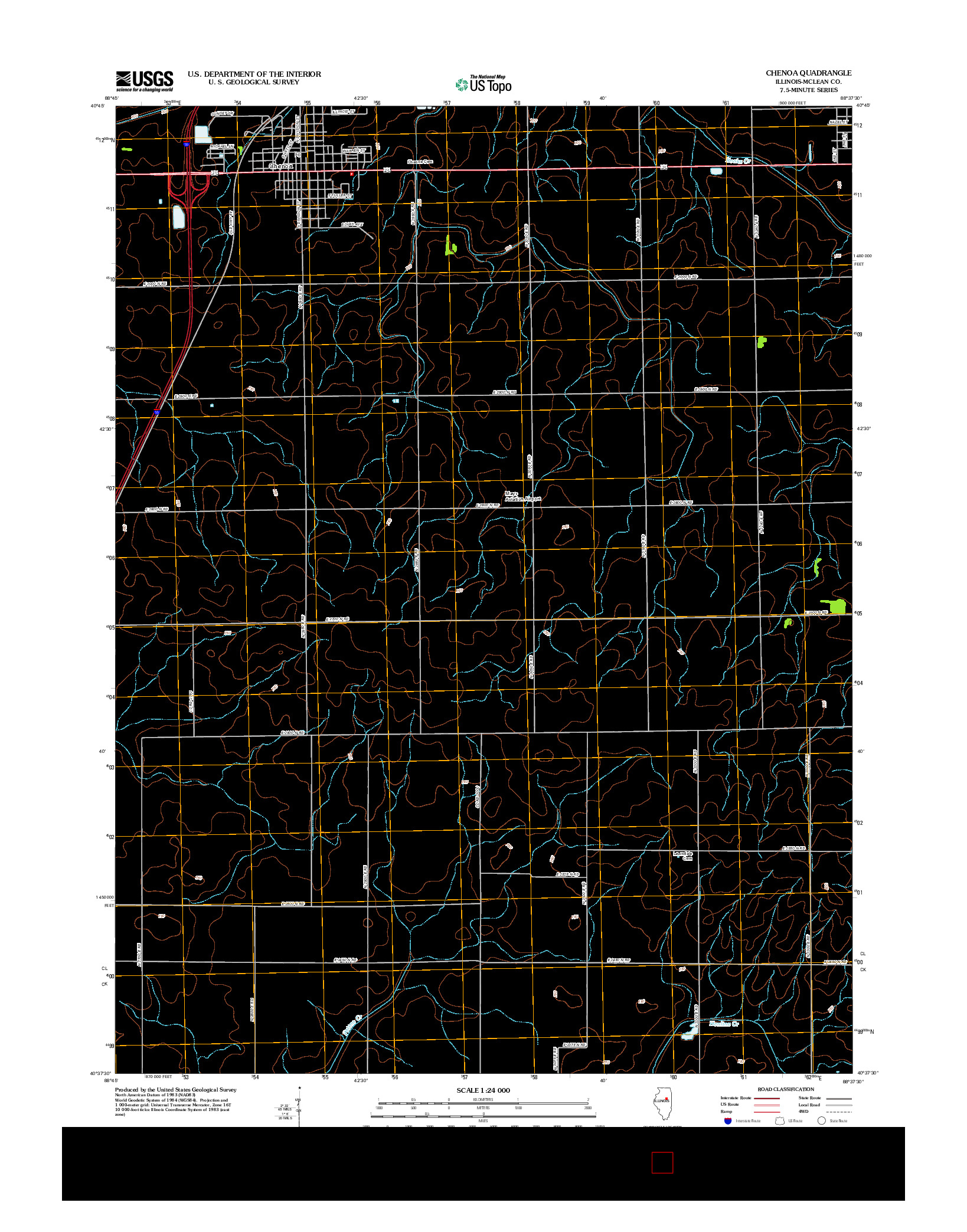 USGS US TOPO 7.5-MINUTE MAP FOR CHENOA, IL 2012