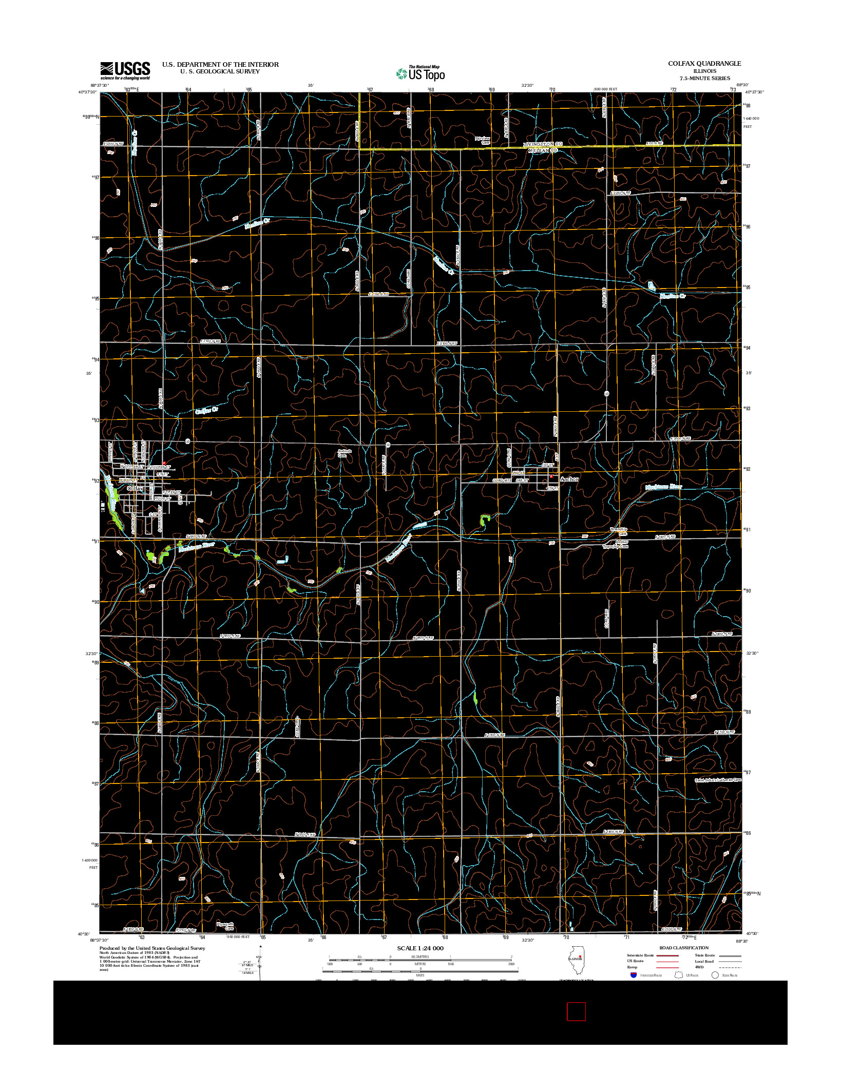 USGS US TOPO 7.5-MINUTE MAP FOR COLFAX, IL 2012