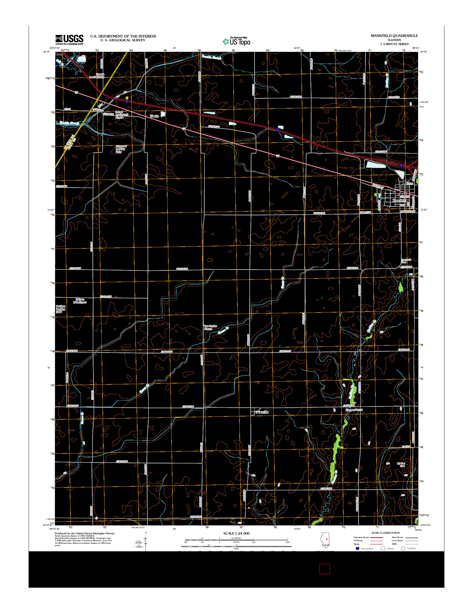 USGS US TOPO 7.5-MINUTE MAP FOR MANSFIELD, IL 2012