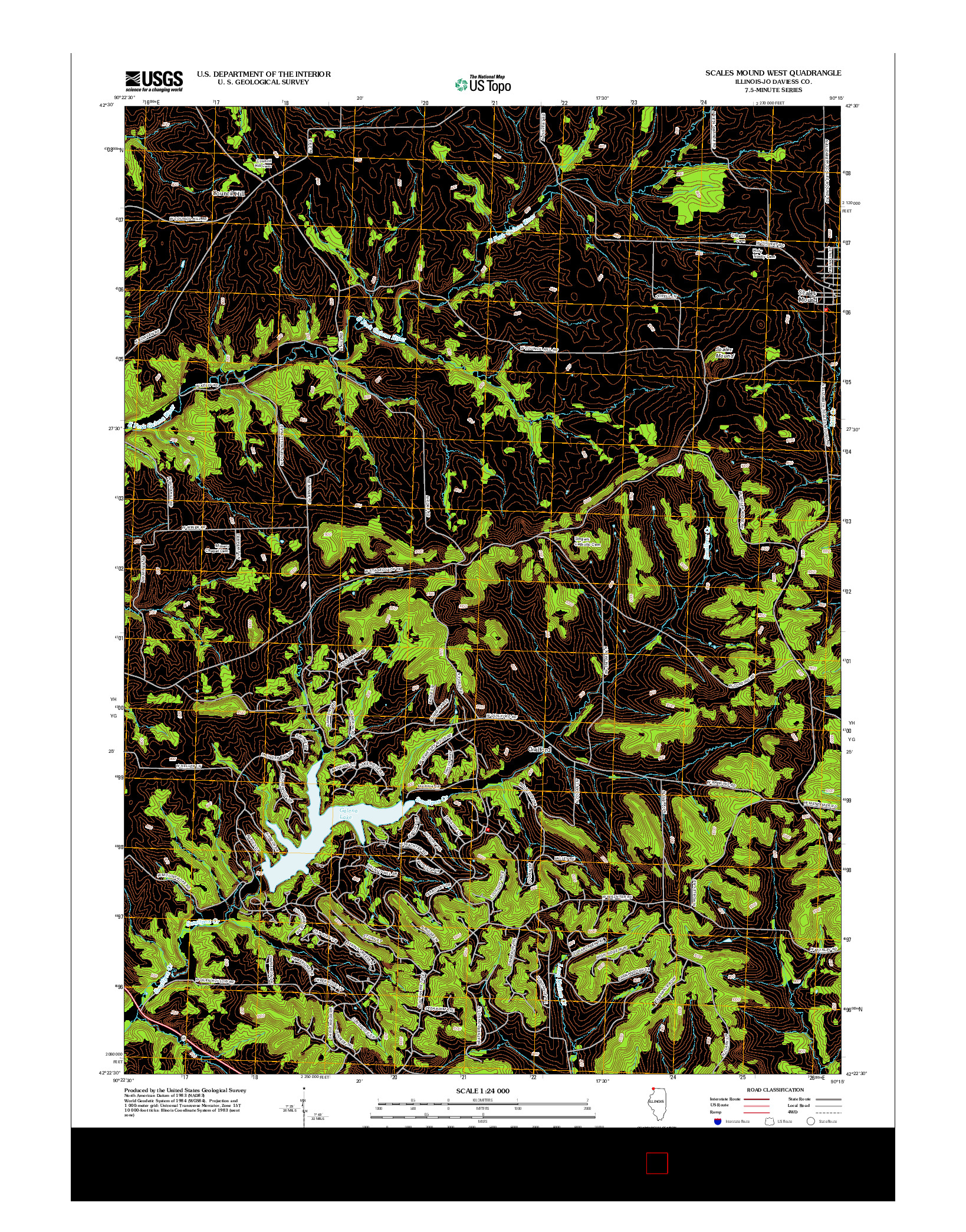 USGS US TOPO 7.5-MINUTE MAP FOR SCALES MOUND WEST, IL 2012