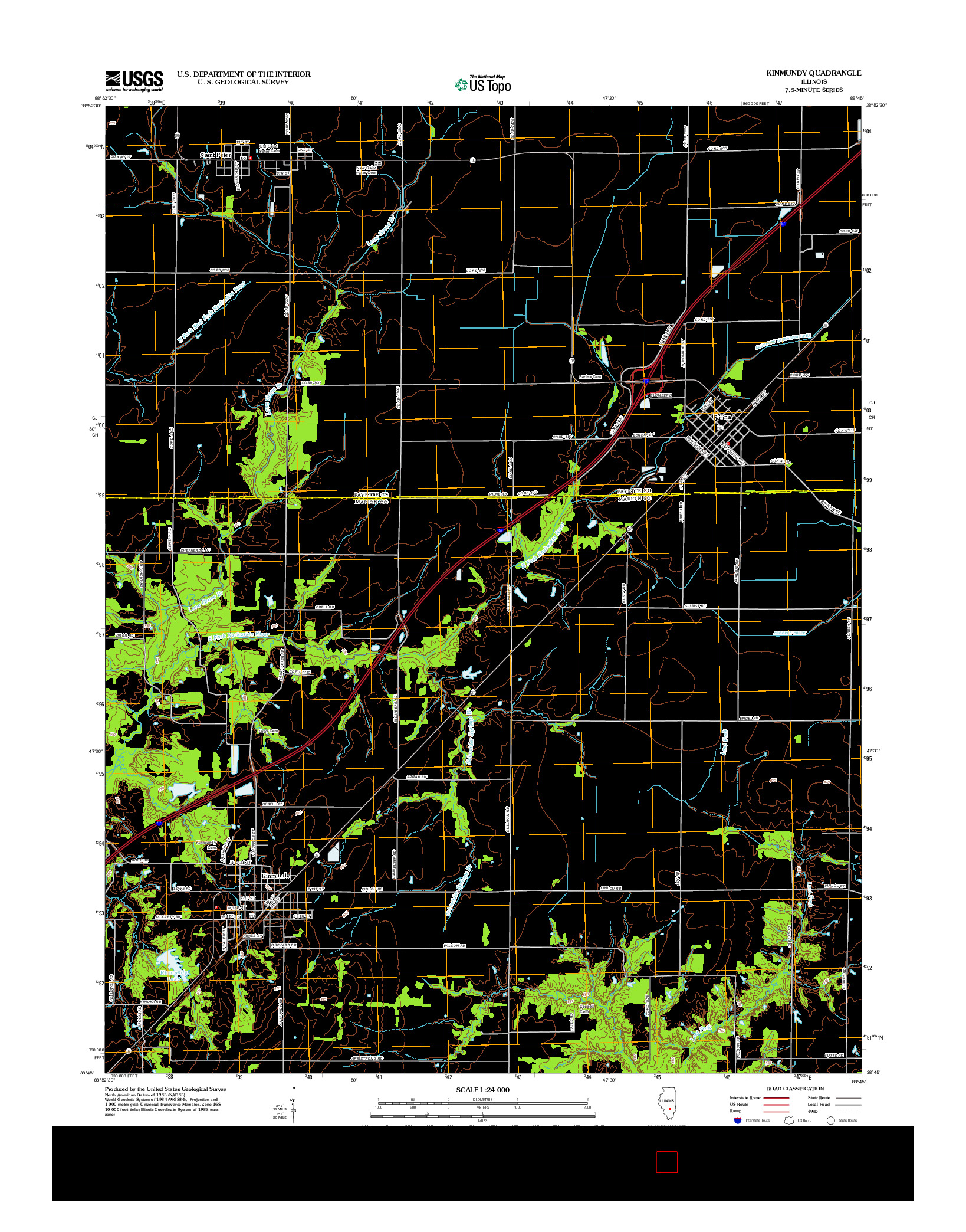 USGS US TOPO 7.5-MINUTE MAP FOR KINMUNDY, IL 2012