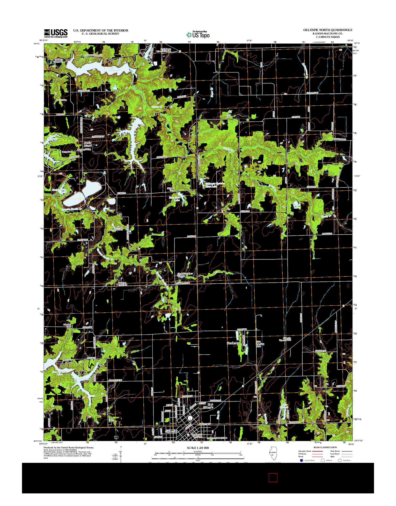 USGS US TOPO 7.5-MINUTE MAP FOR GILLESPIE NORTH, IL 2012
