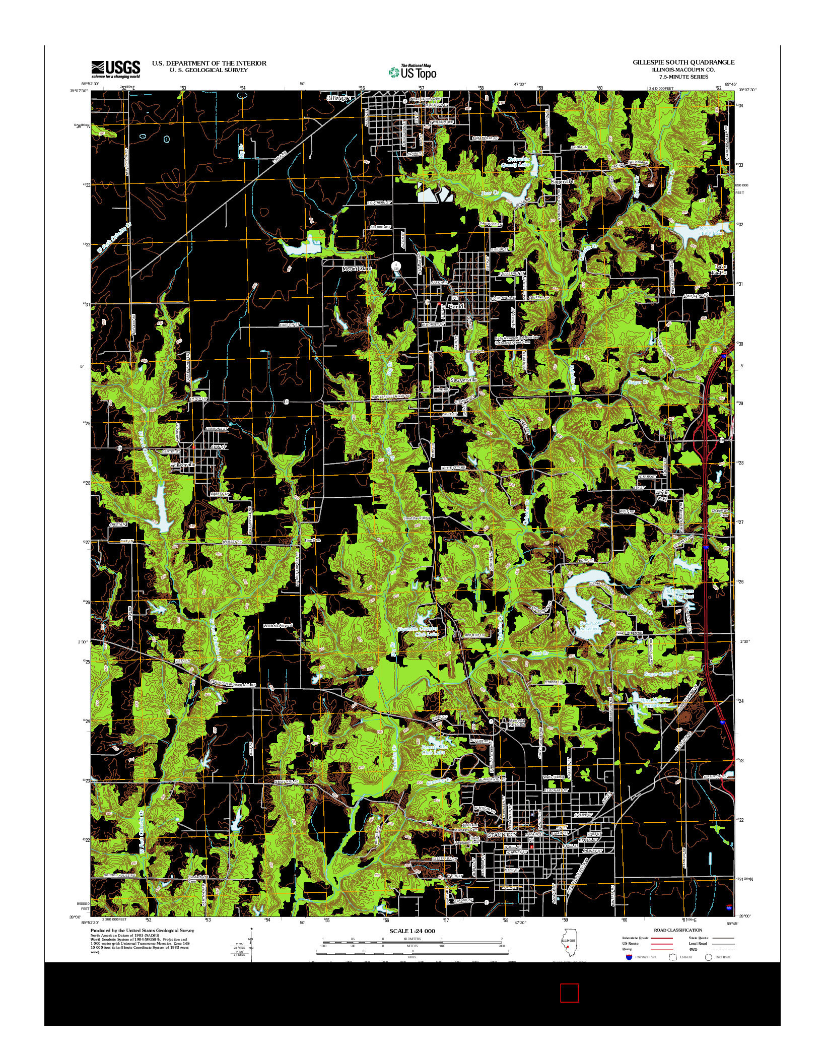 USGS US TOPO 7.5-MINUTE MAP FOR GILLESPIE SOUTH, IL 2012
