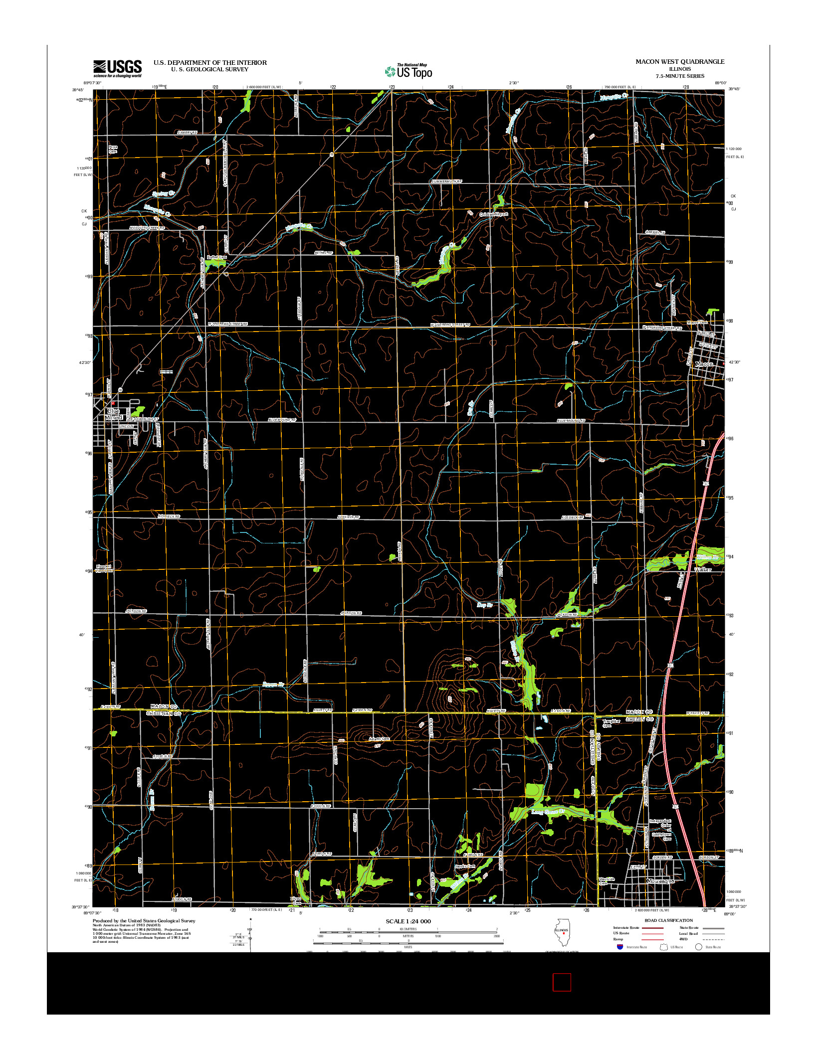 USGS US TOPO 7.5-MINUTE MAP FOR MACON WEST, IL 2012
