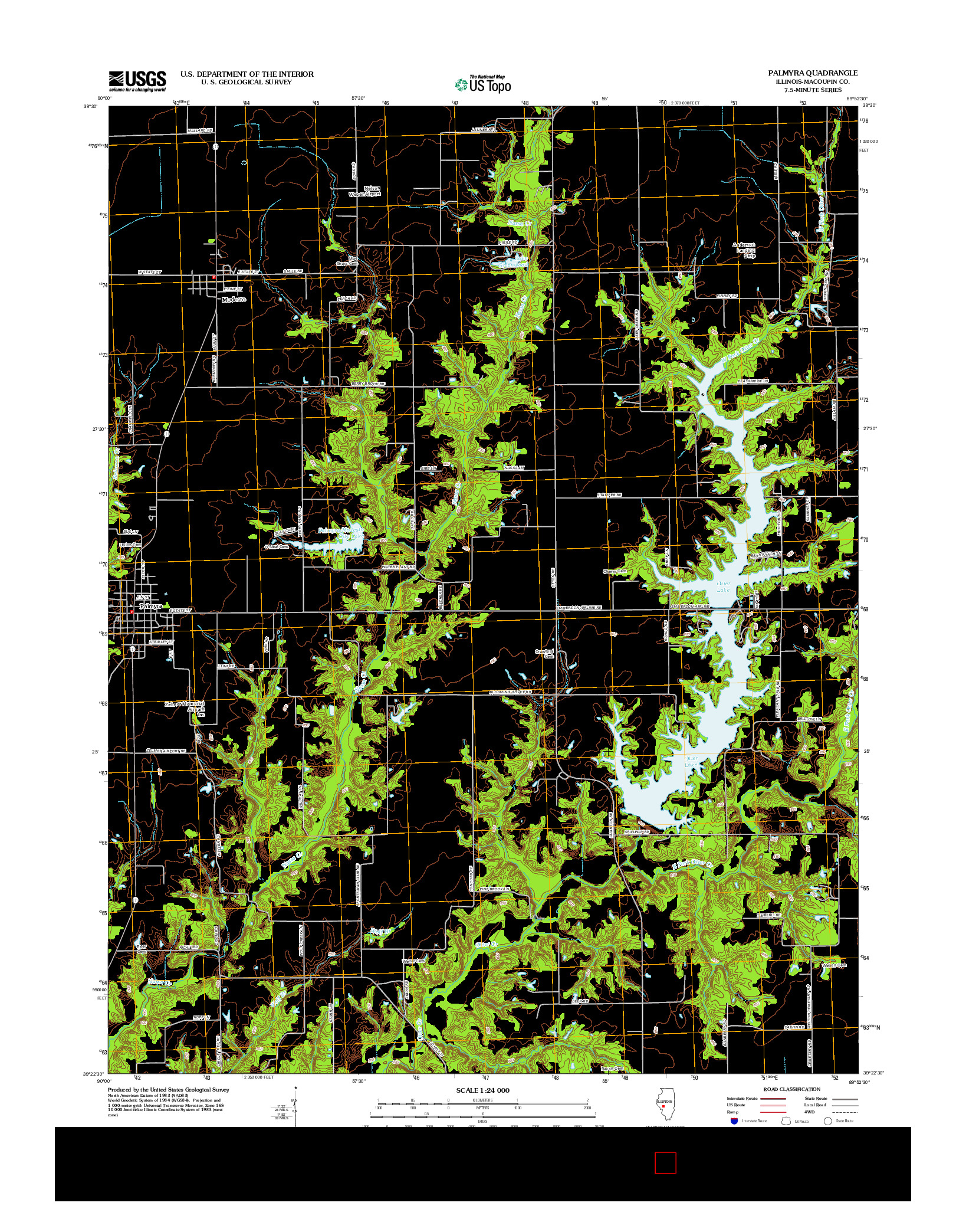 USGS US TOPO 7.5-MINUTE MAP FOR PALMYRA, IL 2012