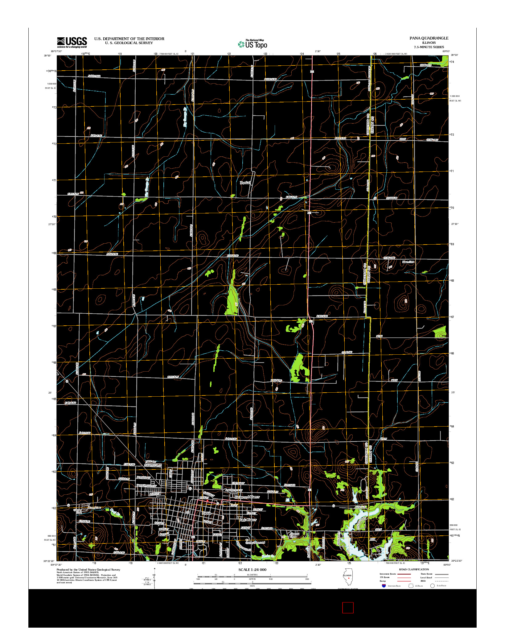 USGS US TOPO 7.5-MINUTE MAP FOR PANA, IL 2012