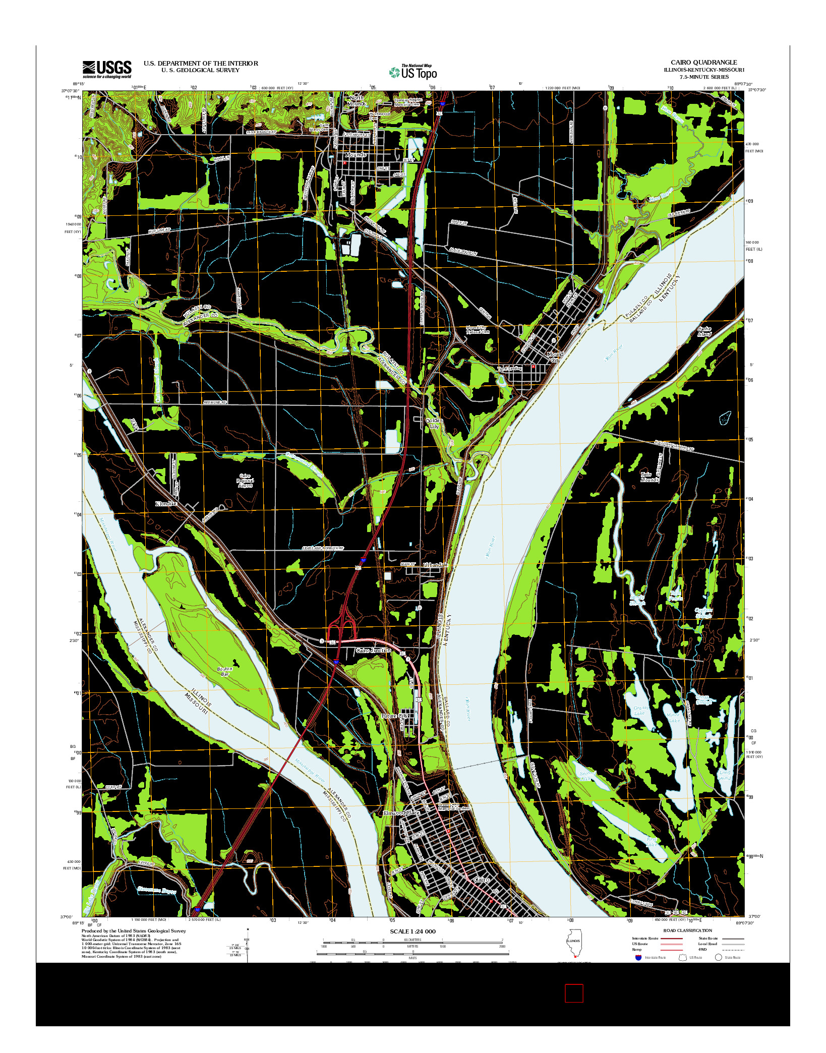 USGS US TOPO 7.5-MINUTE MAP FOR CAIRO, IL-KY-MO 2012