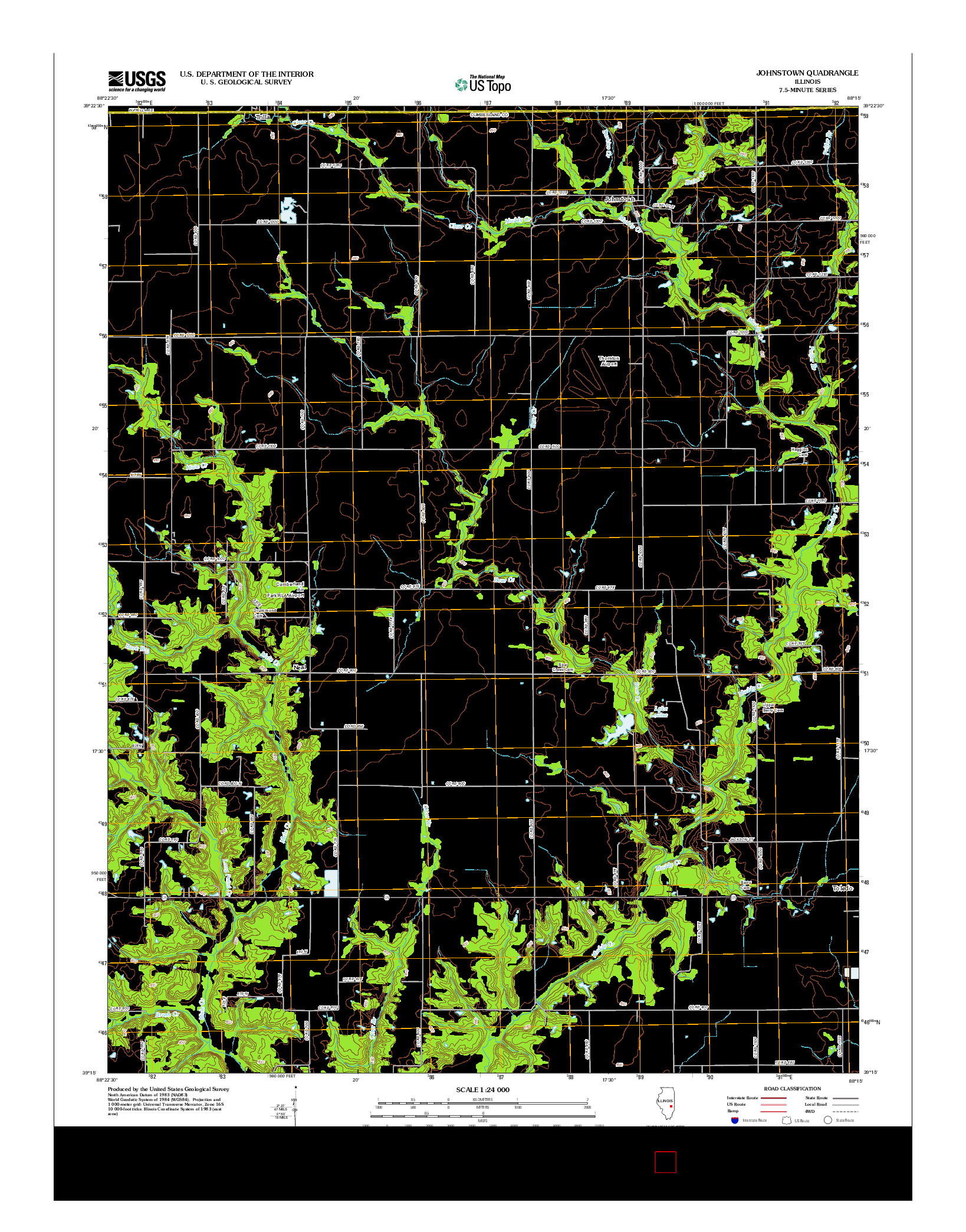 USGS US TOPO 7.5-MINUTE MAP FOR JOHNSTOWN, IL 2012