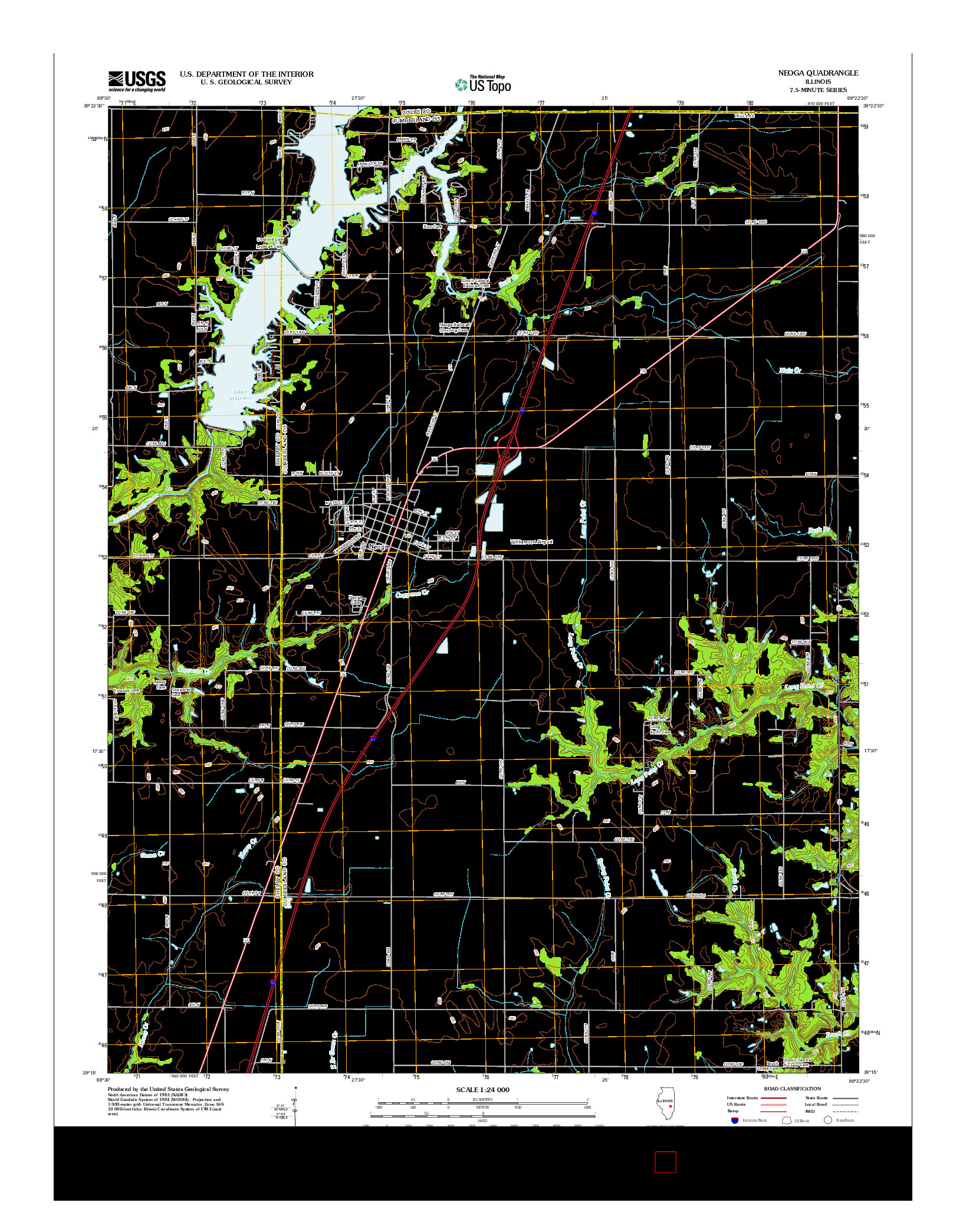 USGS US TOPO 7.5-MINUTE MAP FOR NEOGA, IL 2012