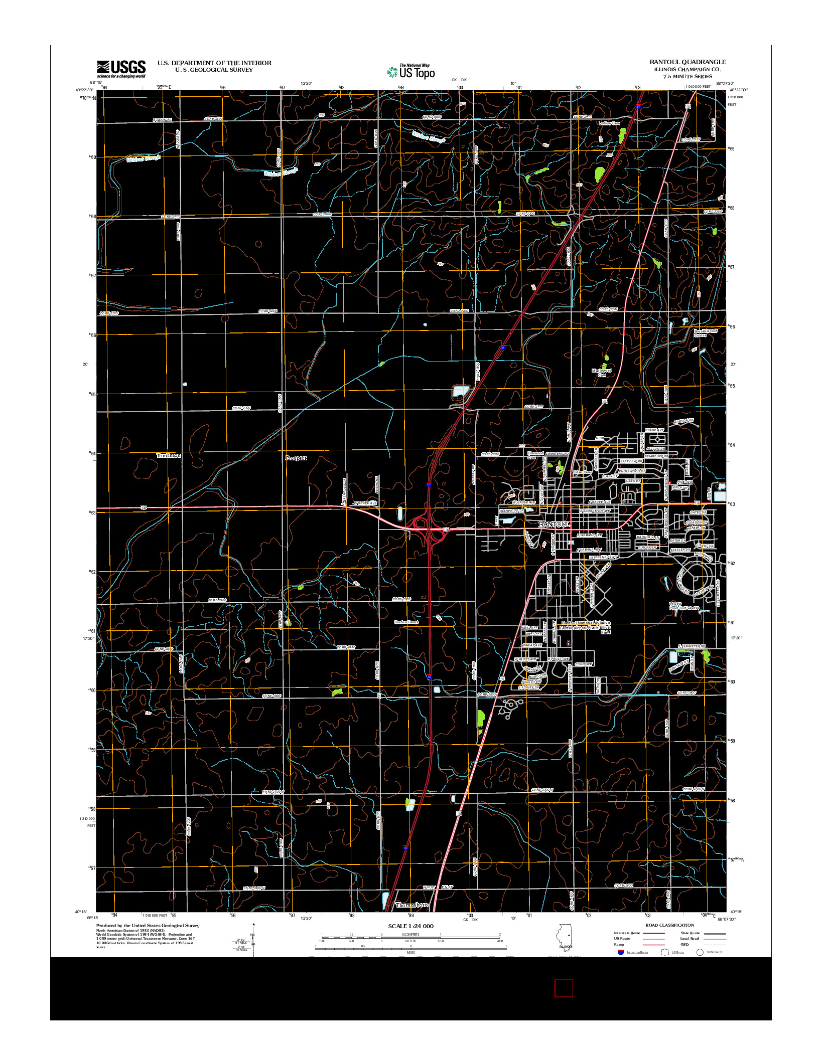 USGS US TOPO 7.5-MINUTE MAP FOR RANTOUL, IL 2012