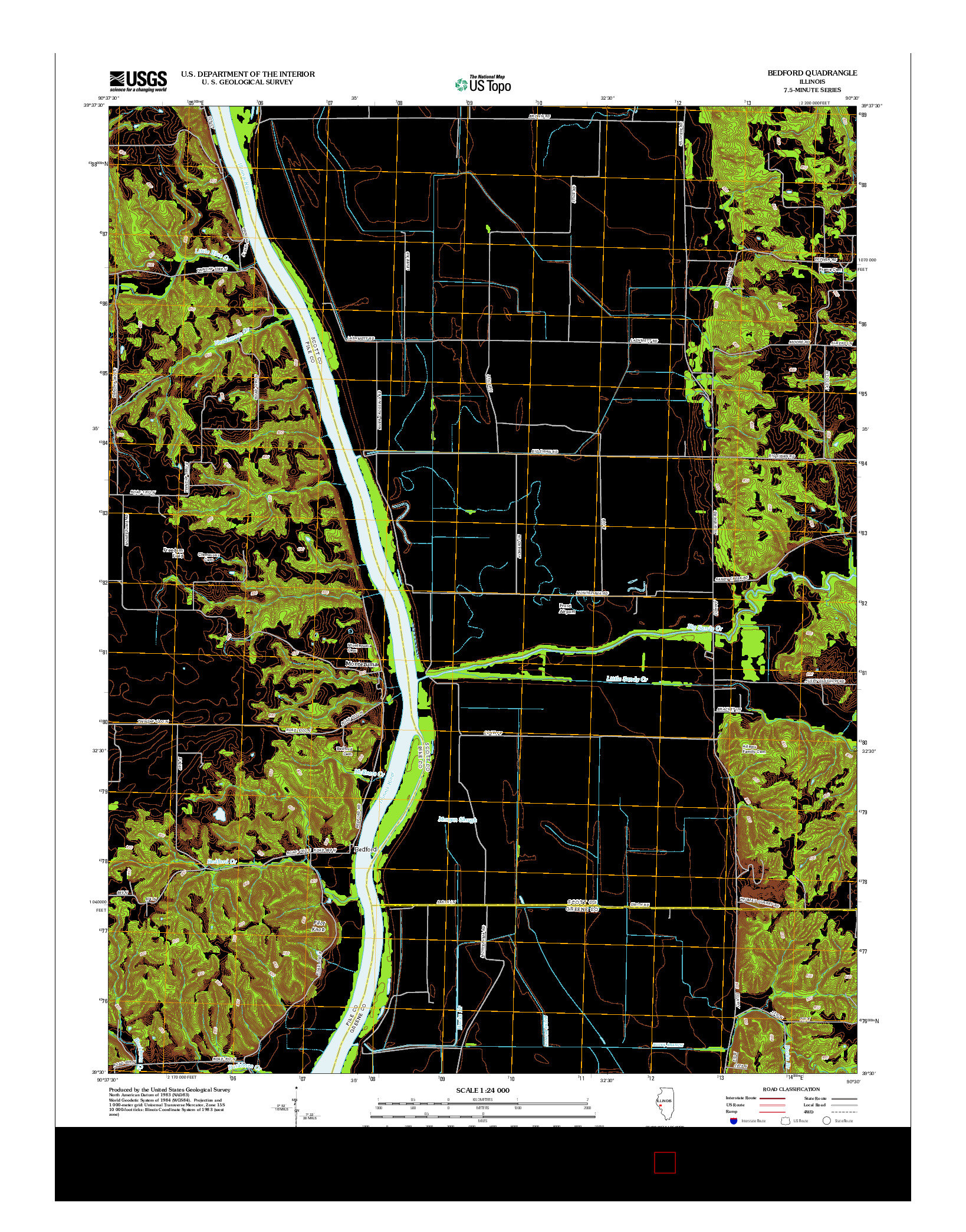 USGS US TOPO 7.5-MINUTE MAP FOR BEDFORD, IL 2012